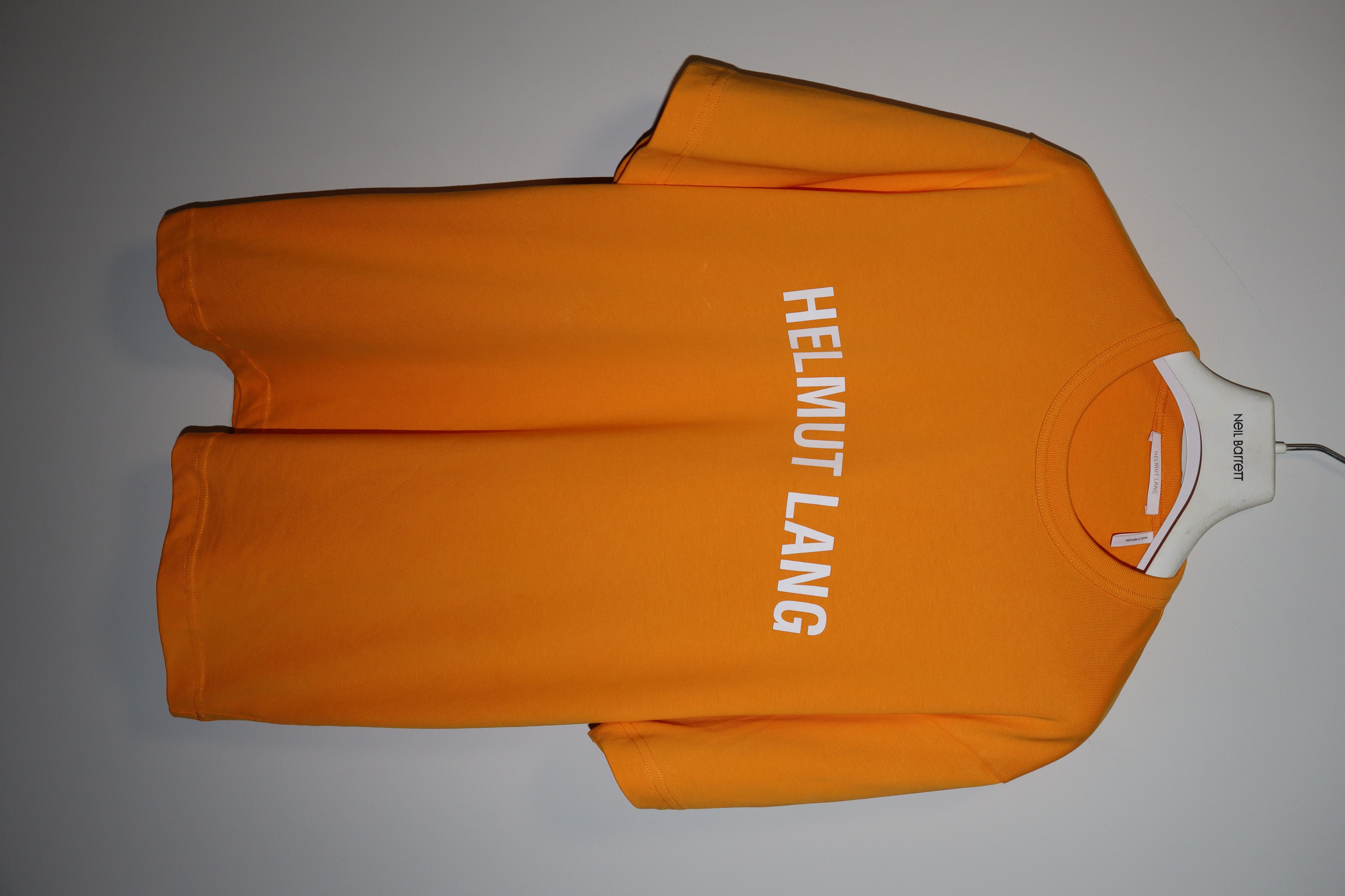 image of Helmut Lang Core Logo Print T-Shirt in Orange, Men's (Size Small)