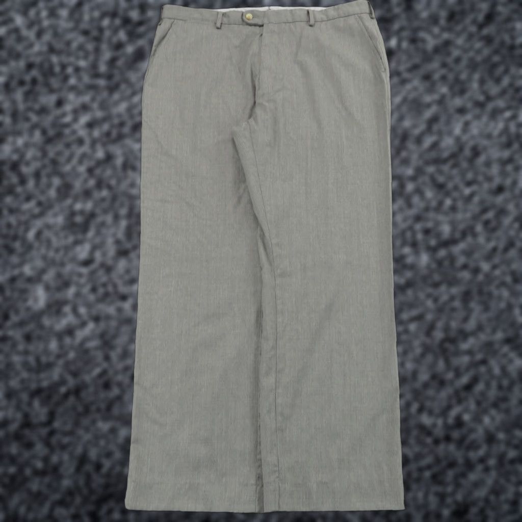 Peter Millar Peter Millar Pants Mens 36x30 Light Charcoal Grey Wool Flat Front Dress Trousers Size US 38 / EU 54 - 1 Thumbnail