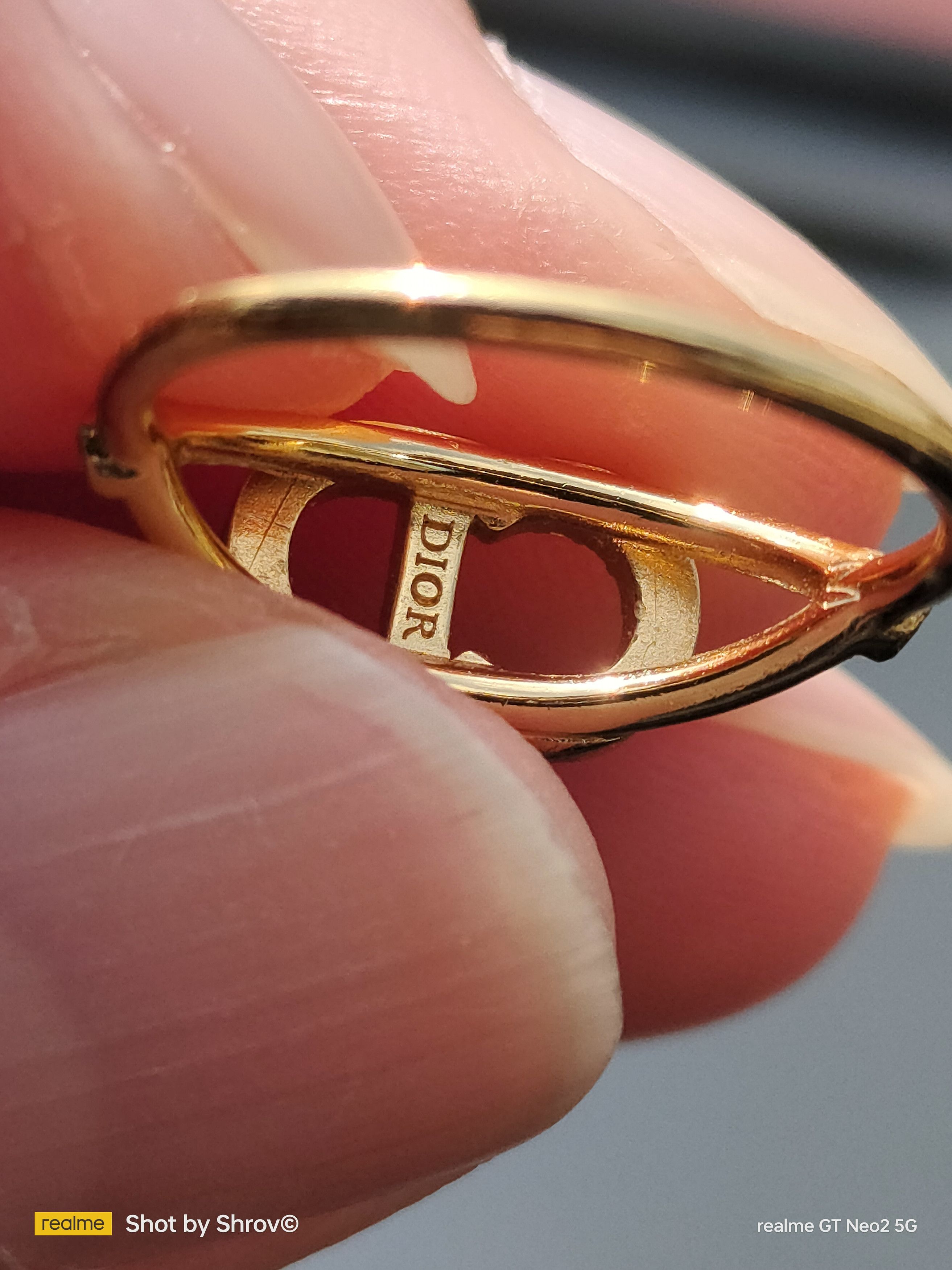 Dior DIOR Clair D Lune Ring Gold-Finish Metal and White Crystals Size ONE SIZE - 7 Thumbnail