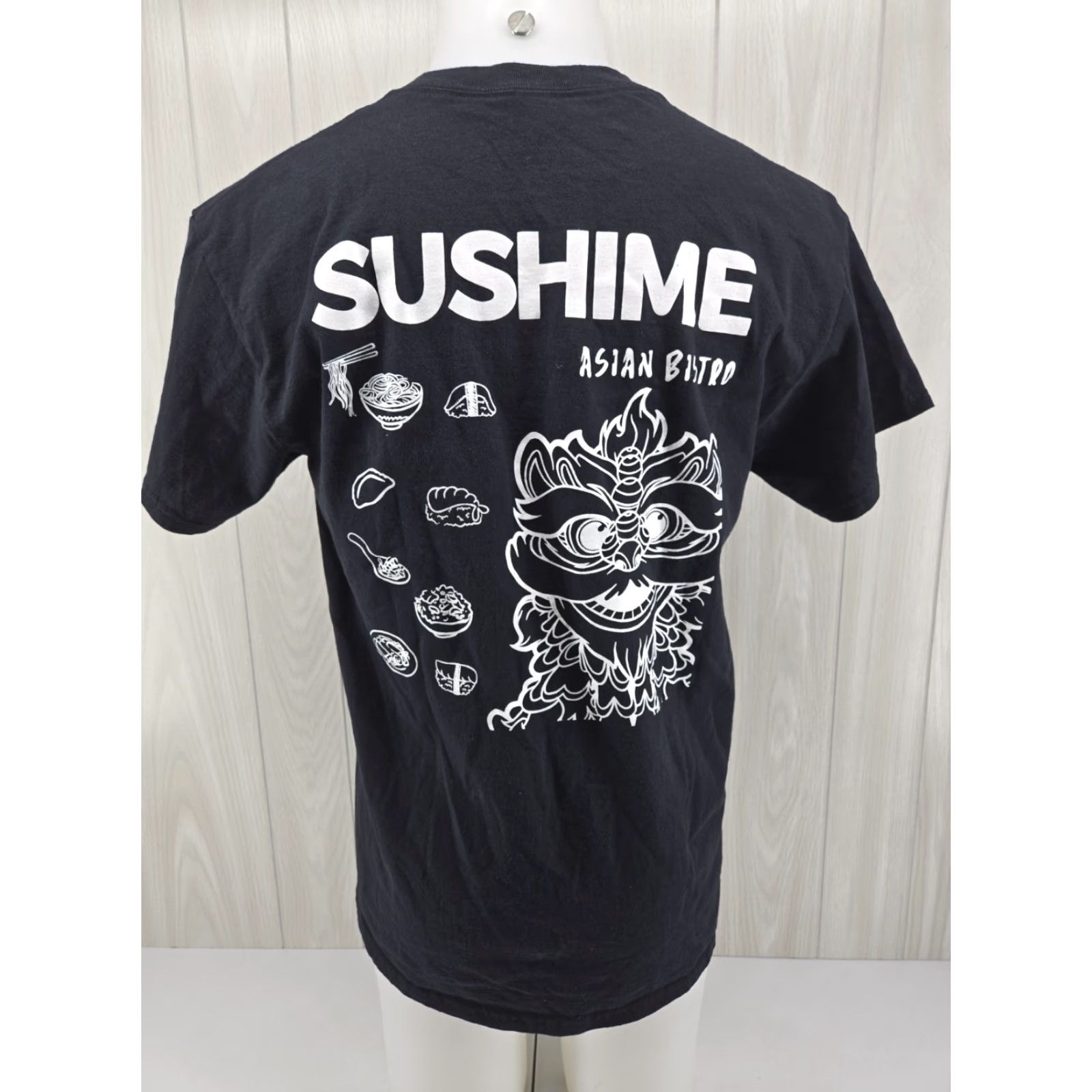 Vintage Gilden Sushi Sushime Asian Bistro T-Shirt Restaurant Black T Shirt Large Mens Short Sleeve Graphic Tee All Seasons Regular Fit 100% Cotton Size US L / EU 52-54 / 3 - 2 Thumbnail