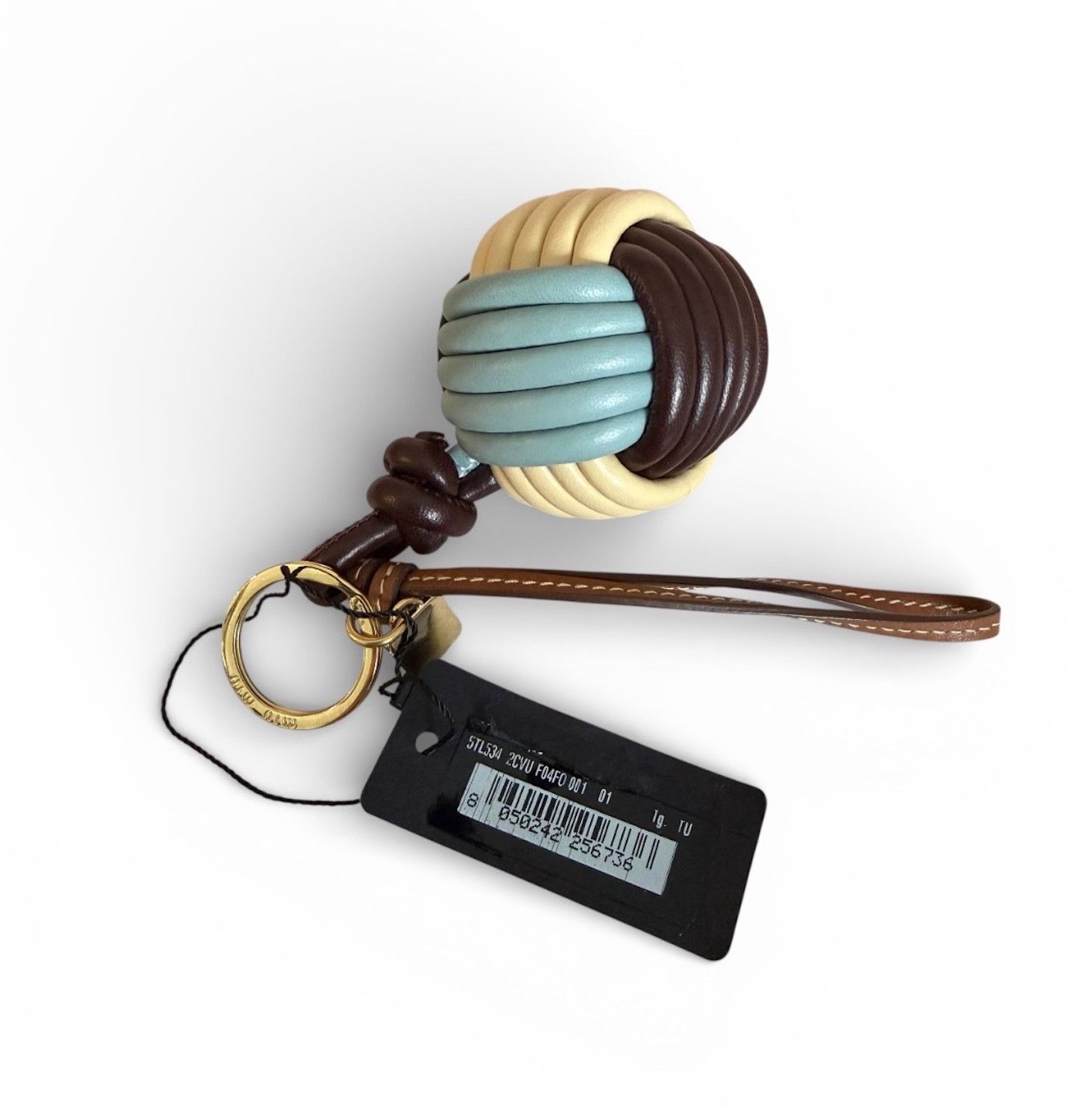 Miu Miu Miu Miu Bag Charm 5TL534 Knot Detail Leather Keychain Trick Size ONE SIZE - 2 Thumbnail
