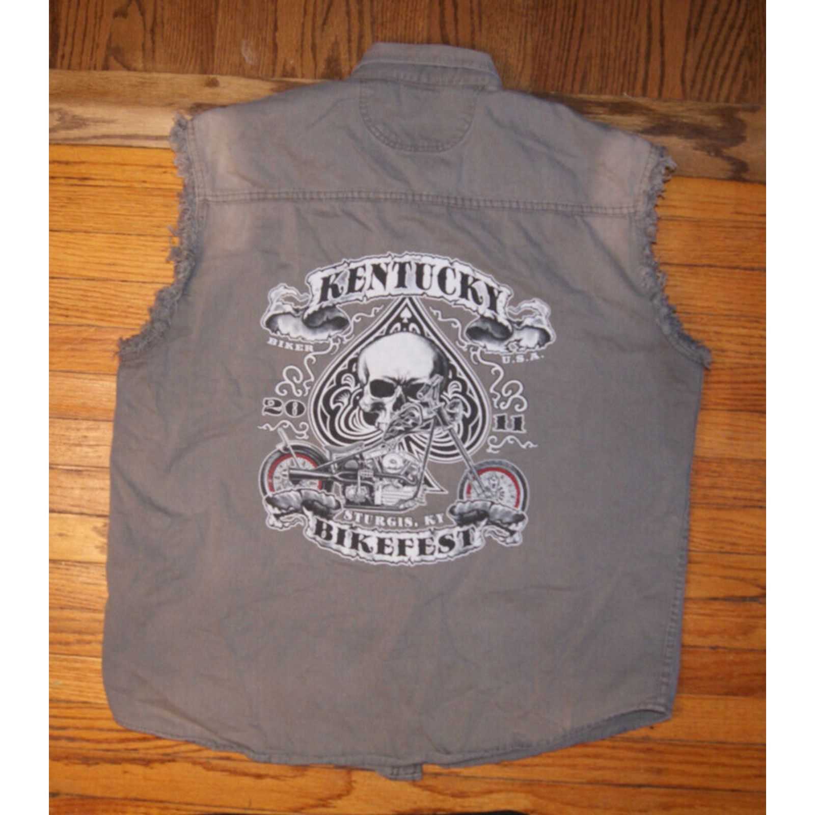 Other Sturgis KY Bikefest 11 Sleeveless Denim Mens XL Button Shirt Size US XL / EU 56 / 4 - 5 Thumbnail
