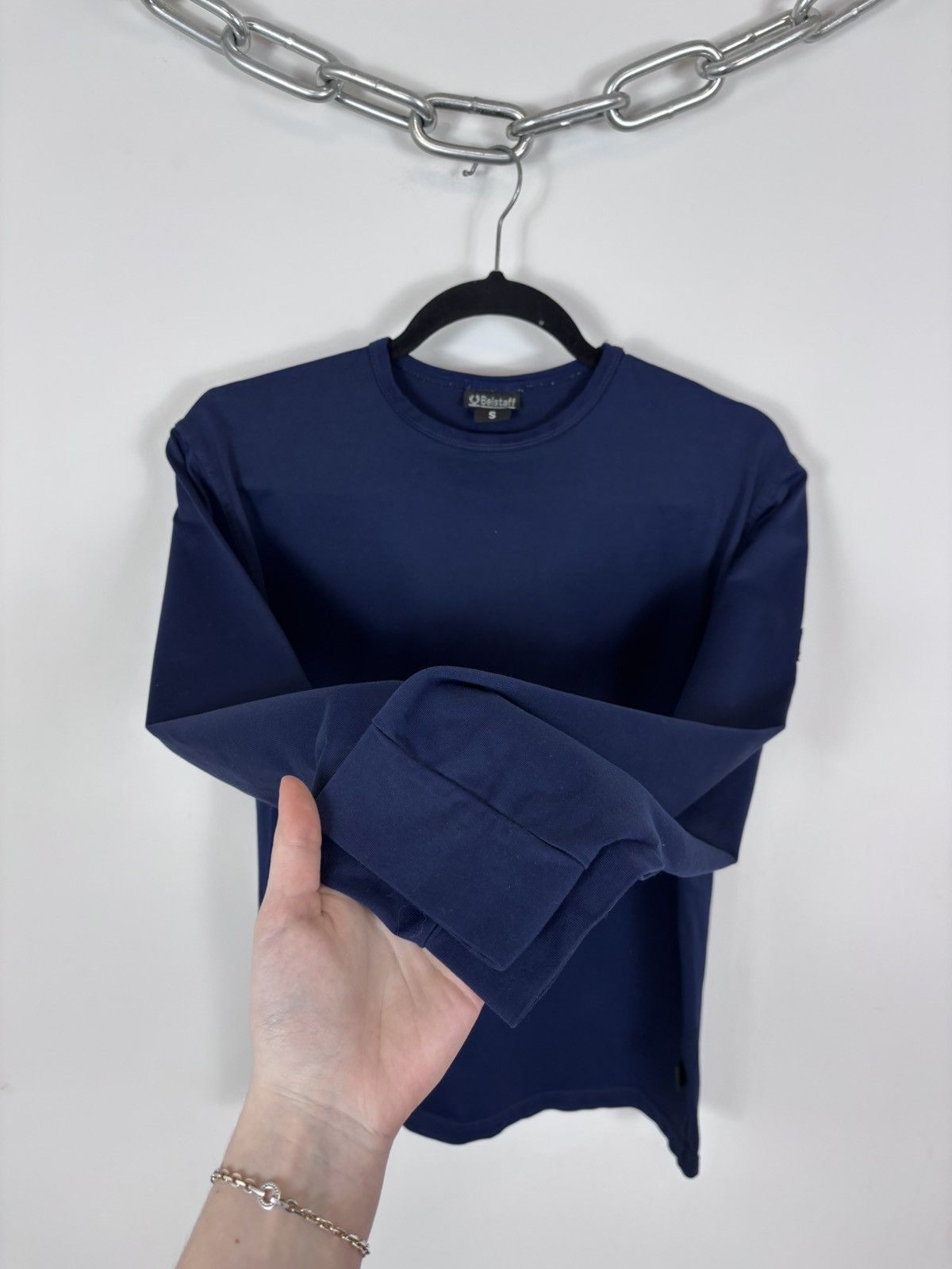 Belstaff Belstaff Vintage Women’s Navy Blue Long Sleeve T-Shirt Tee Size S / US 4 / IT 40 - 7 Thumbnail