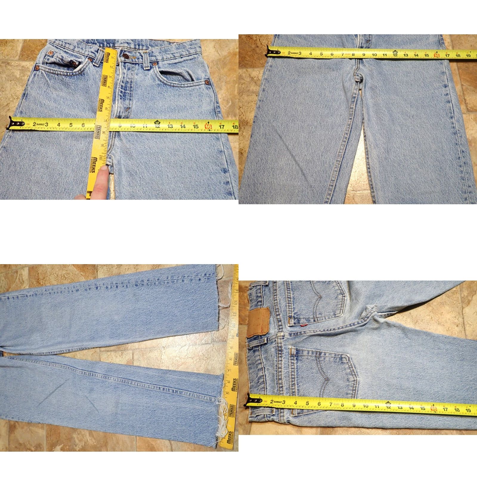 Levi's VINTAGE Levi's 512 Jeans Mens 29x27 Faded Wash Light Stonewash Denim Slim Tapered 5-Pocket USA 512-4891 Size US 29 - 8 Thumbnail