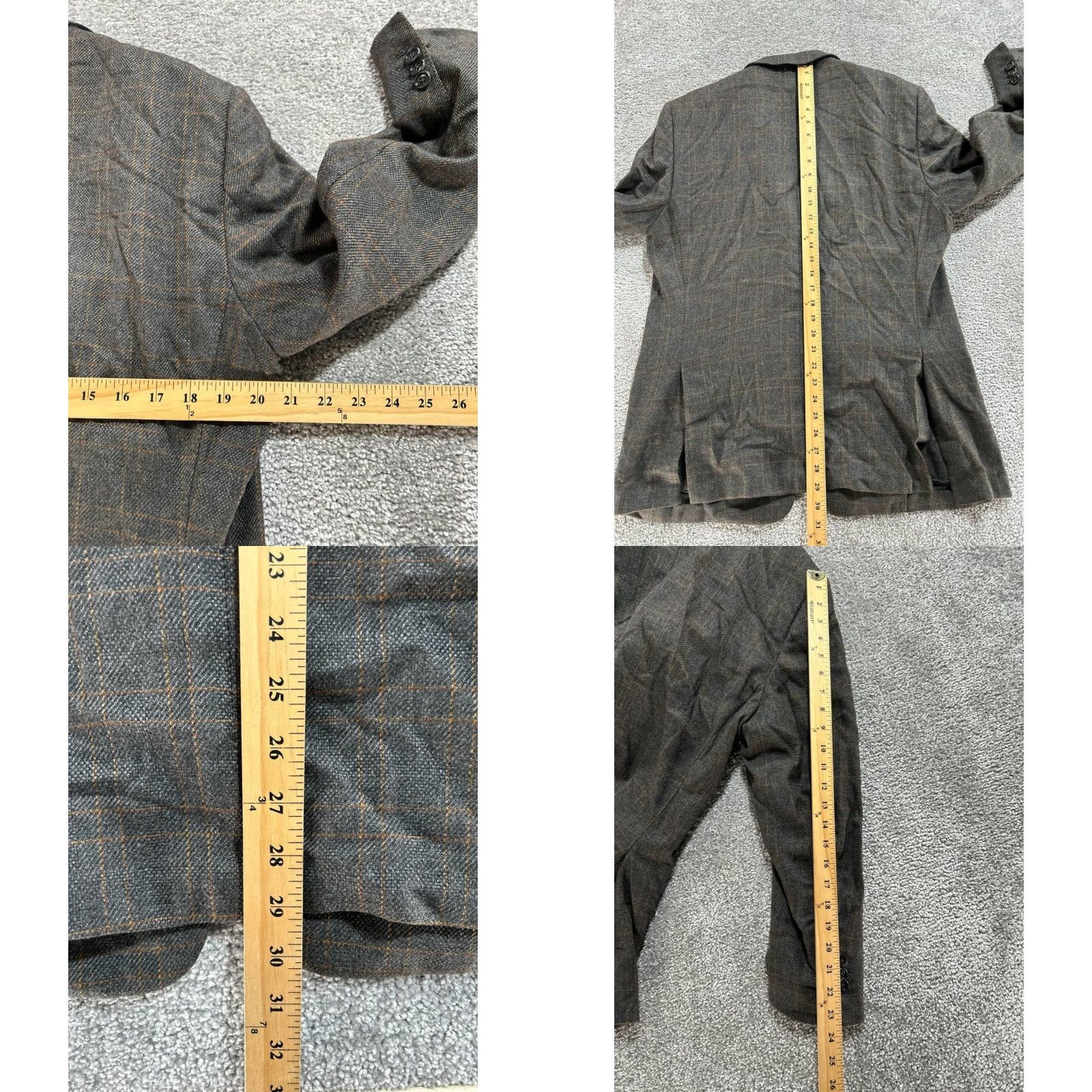 Ermenegildo Zegna Ermenegildo Zegna Blazer Sports Coat Mens 42 Gray Wool Cashmere 2 Piece Tweed Double-Vented Notch Lapel Plaid Regular Single-Breasted Two-Button Size 42R - 8 Thumbnail