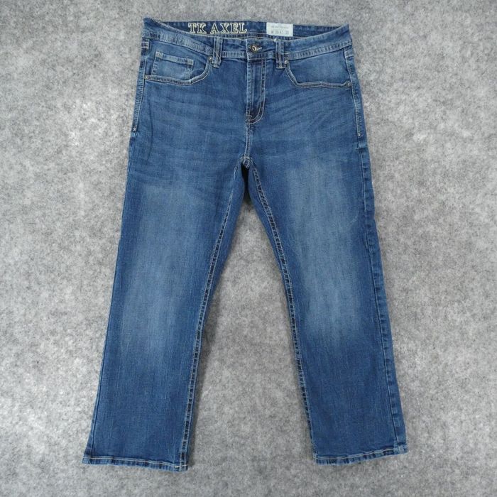 Vintage TK Axel Jeans Mens 36x30 Stretch Slim Boot Mid Rise Med Wash ...