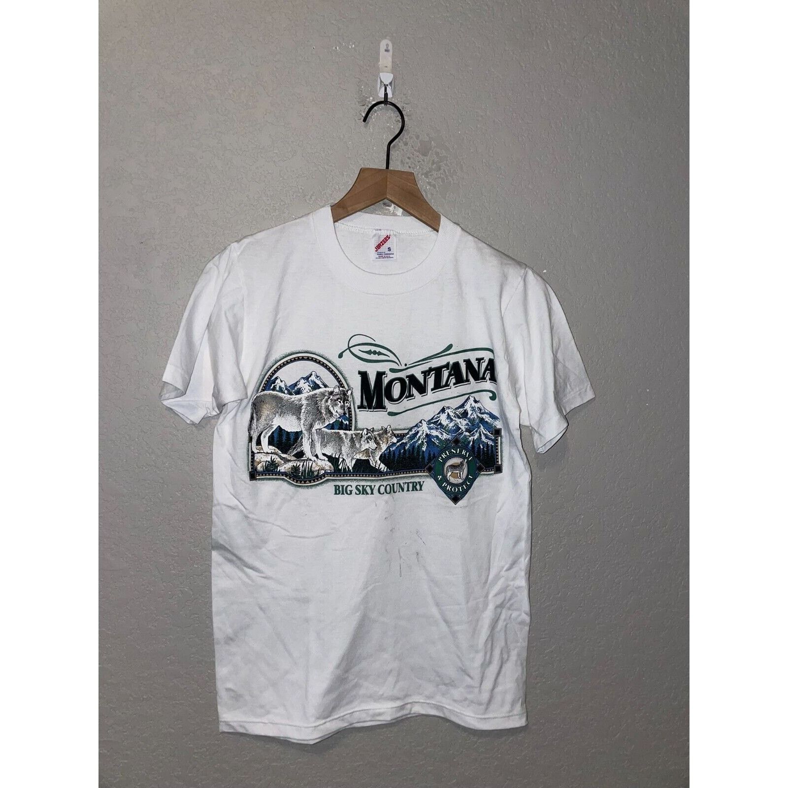 Jerzees Vintage Montana Shirt Big Sky Country Preseve Nature Tee 90s Size US S / EU 44-46 / 1 - 1 Thumbnail