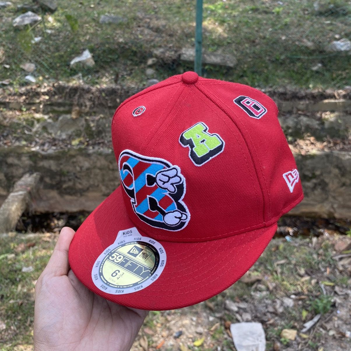 Bape × MLB × New Era BAPE x New Era 59FIFTY Kids Red Full Patch Fitted Cap Size ONE SIZE - 1 Thumbnail