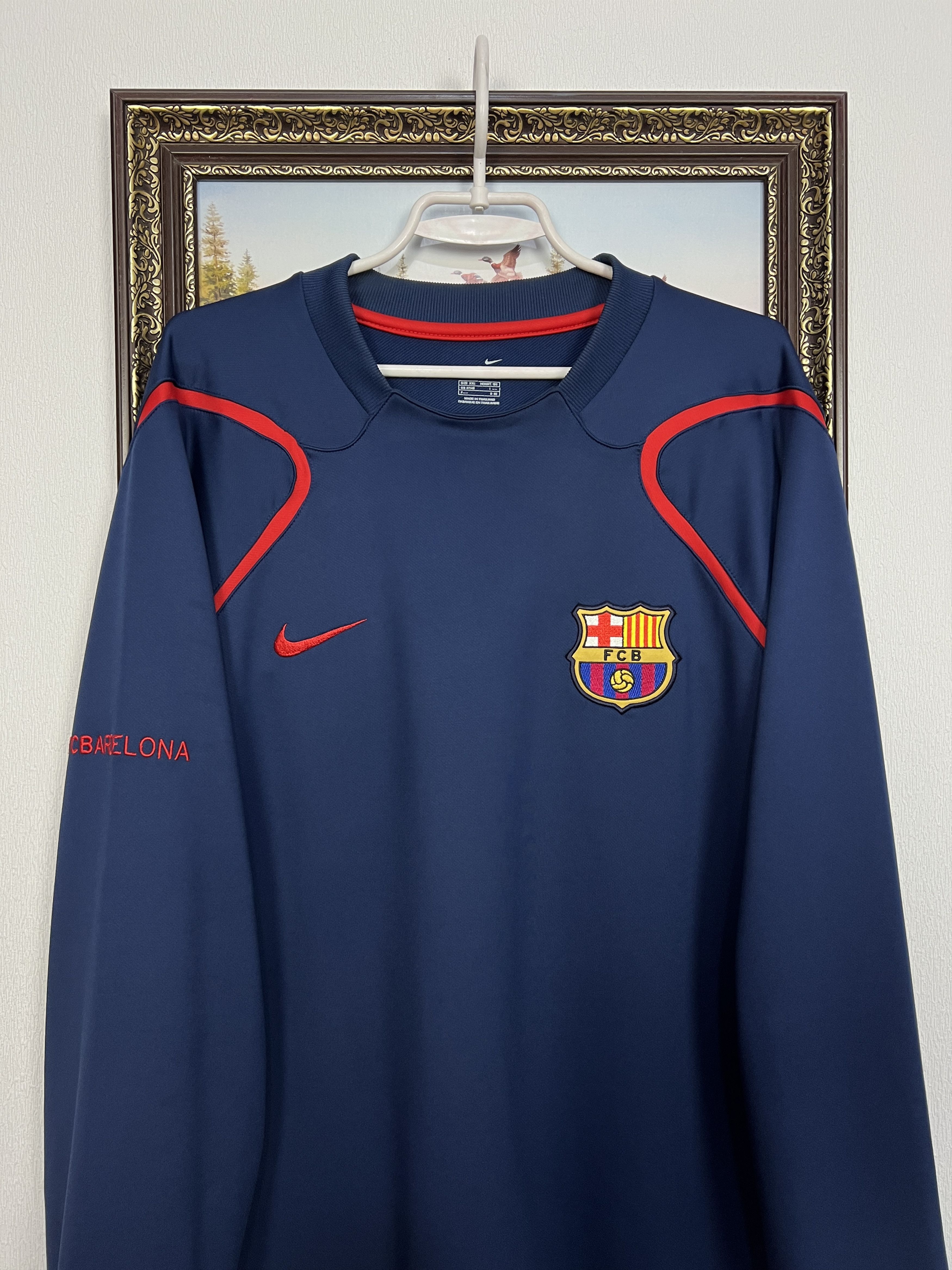 Nike Vintage Barcelona Football Train Sweatshirt Soccer Track Top Size US XXL / EU 58 / 5 - 2 Thumbnail