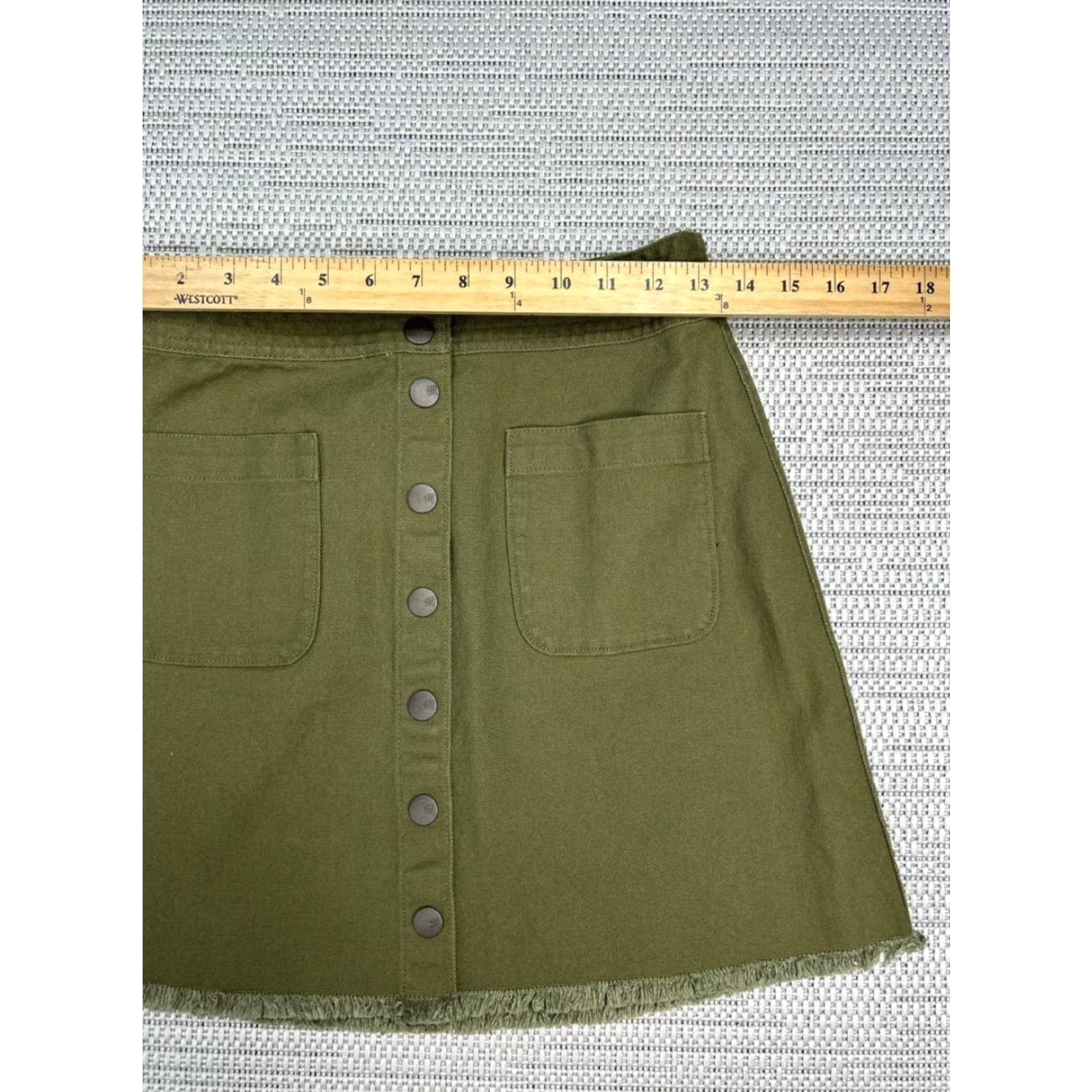 Madewell Madewell Skirt A-Line Womens 2 Green Cotton Stretch Denim Snap Front New Size 26" / US 2 / IT 38 - 6 Thumbnail