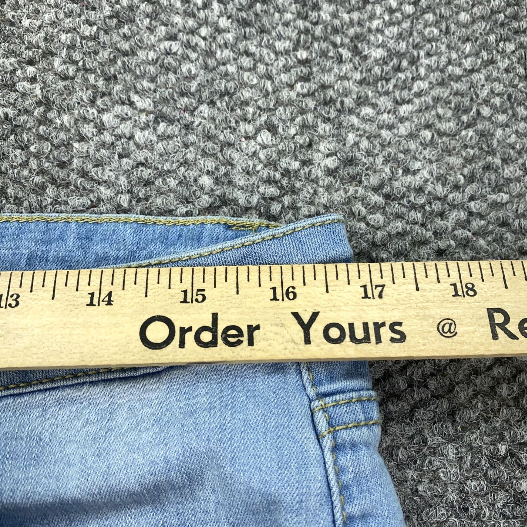 Vintage Iris Jeans Skinny Jeans Womens 15 Light Wash Striped Side Stripe Raw Hem Stretch Denim Jeans Womens 15 Size 36" / US 14 / IT 50 - 7 Thumbnail
