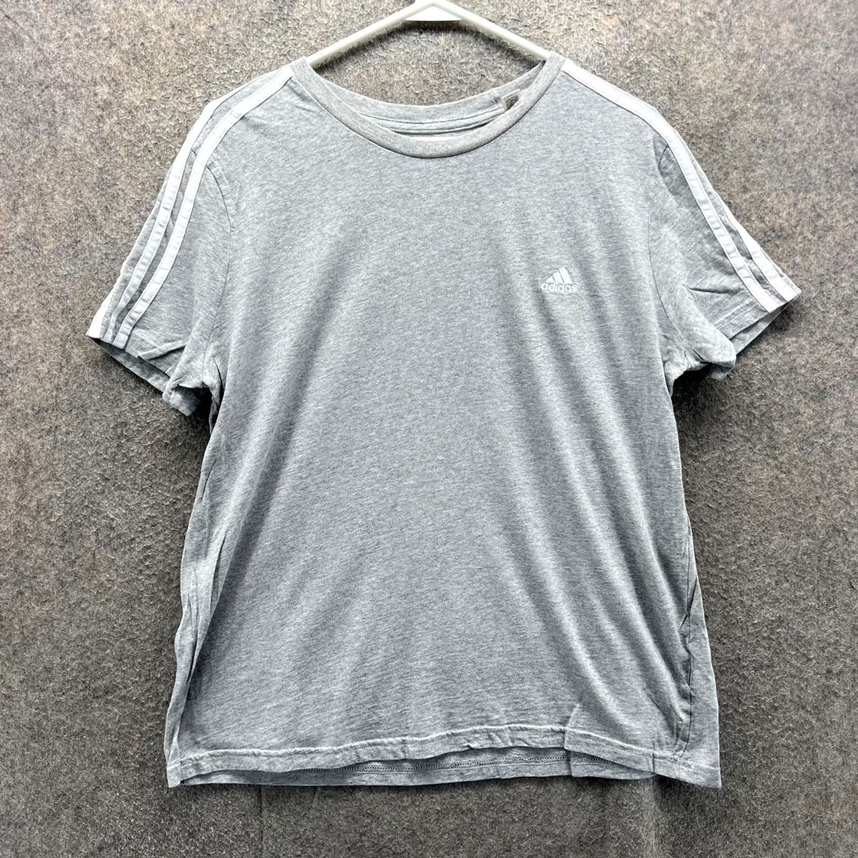 Adidas Adidas Shirt Womens XL Gray 3-Stripes Soccer Tee T-Shirt Crew Neck Activewear Vintage N/A Womens Size XL / US 12-14 / IT 48-50 - 2 Thumbnail
