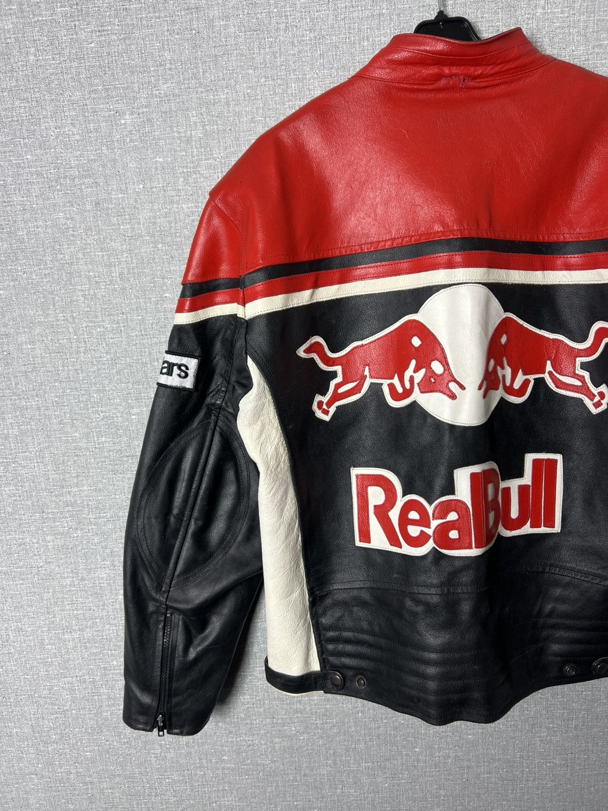 Genuine Leather × Red Bull × Vintage REAL BULL Racing Leather Jacket Biker Alpinestars Michelin Size US L / EU 52-54 / 3 - 16 Thumbnail