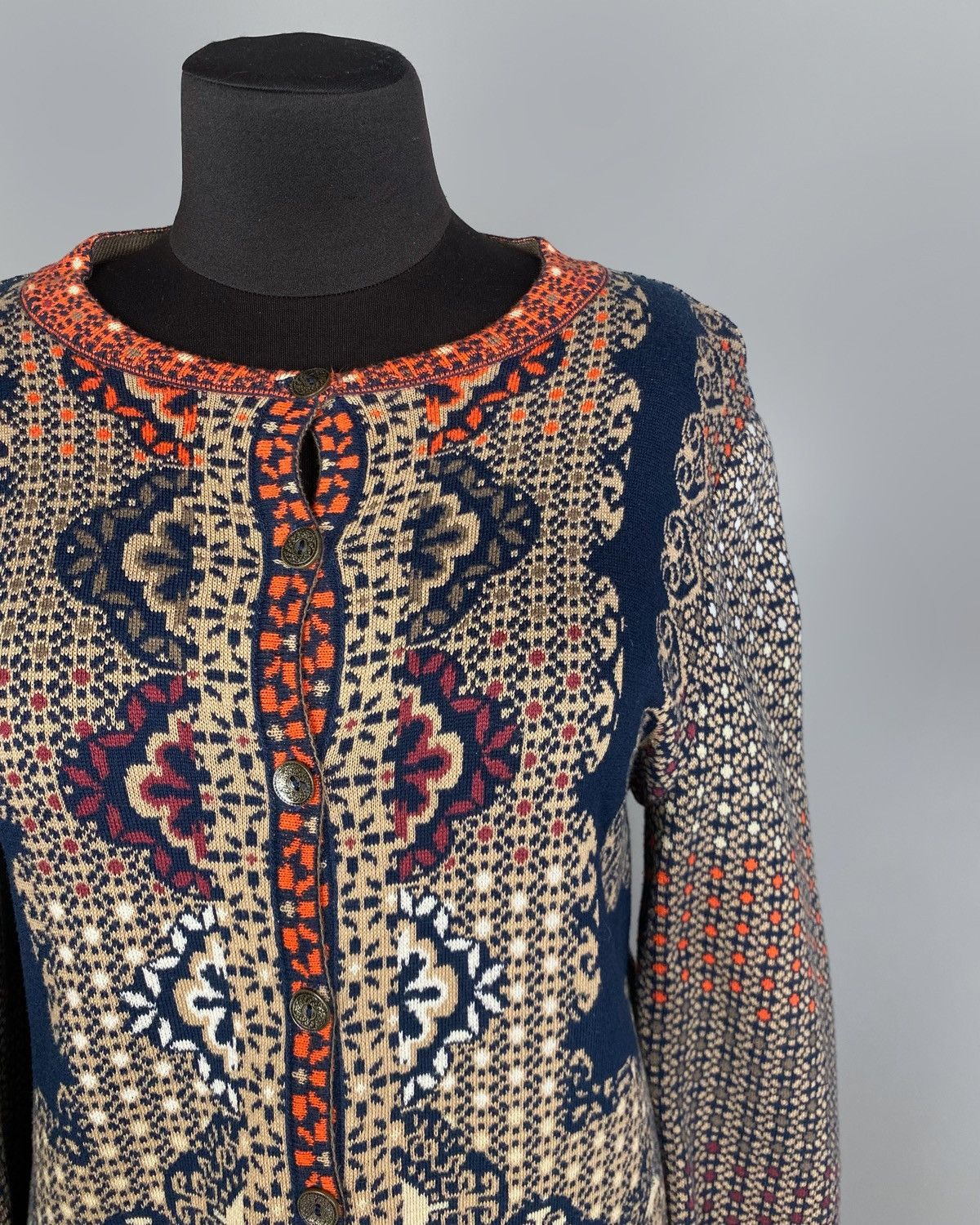 Other Women's IVKO Morocco Pattern Knit Cotton Sweater Size 40 L Size L / US 10 / IT 46 - 5 Thumbnail
