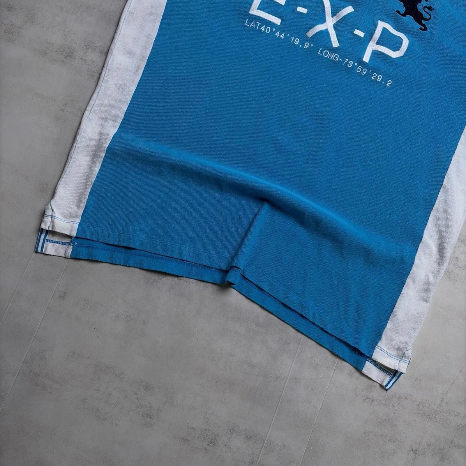 Express Y2K Light Blue Express Grunge Chief Keef Polo Shirt Size US XL / EU 56 / 4 - 4 Thumbnail