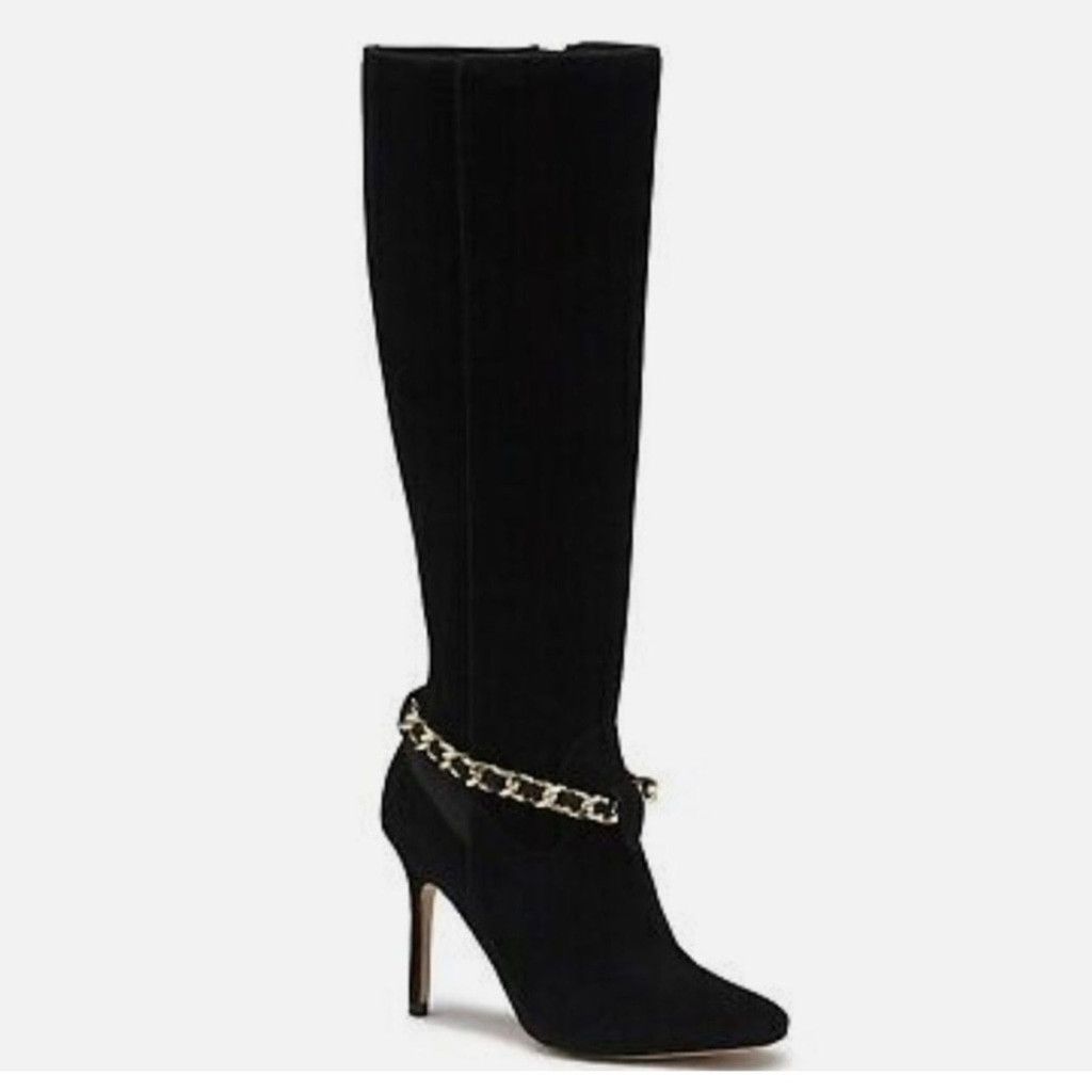 Karl Lagerfeld Karl Lagerfeld Maryam Black Suede Heeled Boots Size 7/ 37.5 Size US 7 / IT 37 - 1 Thumbnail