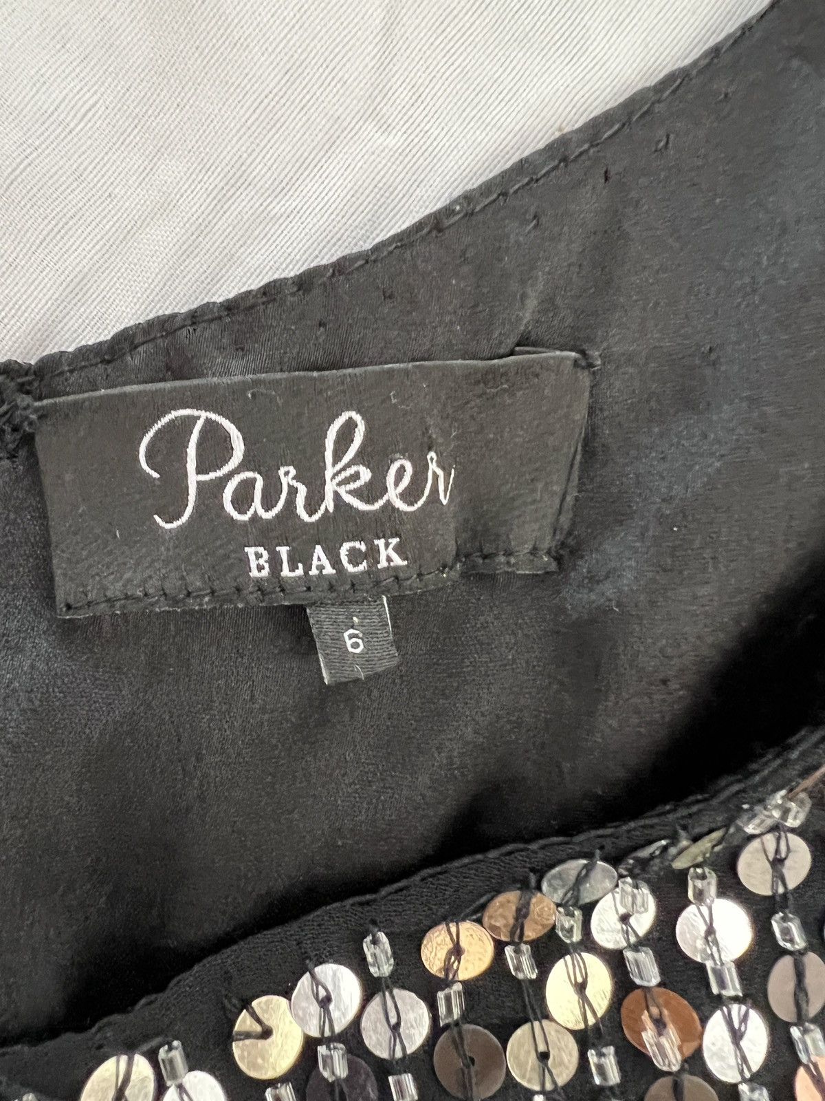 Parker Parker Black Sequined Long Sleeve Shift with Mixed Sequins Size M / US 6-8 / IT 42-44 - 5 Thumbnail