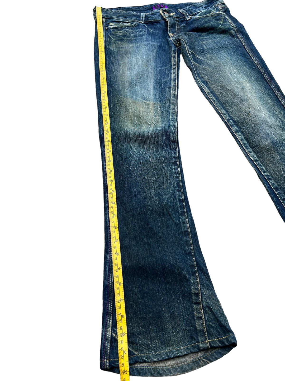 Japanese Brand Flare Sly Japanese Distressed Low Rise Denim Jeans 31x30 Size 31" - 12 Thumbnail
