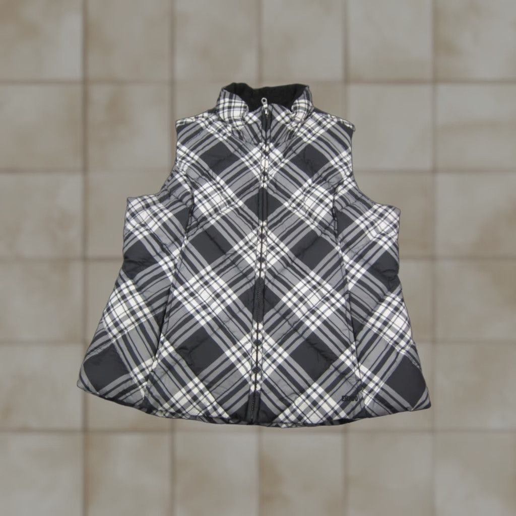 Eddie Bauer VINTAGE Eddie Bauer Puffer Vest Womens L Black Plaid Goose Down 700 Fill Power Size L / US 10 / IT 46 - 1 Thumbnail