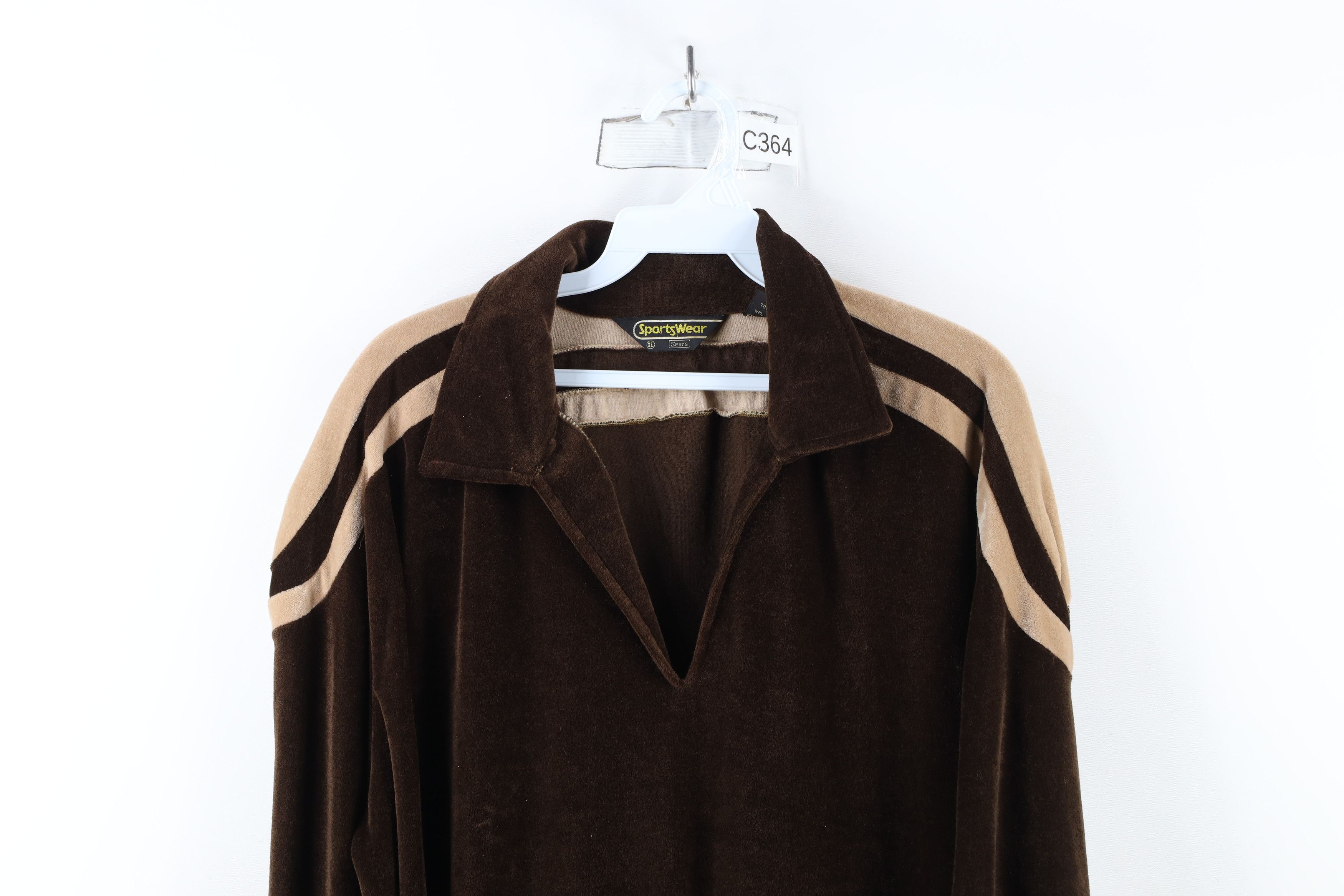 Vintage Vintage 70s Streetwear Collared Pullover Sweater Brown Size US L / EU 52-54 / 3 - 2 Thumbnail