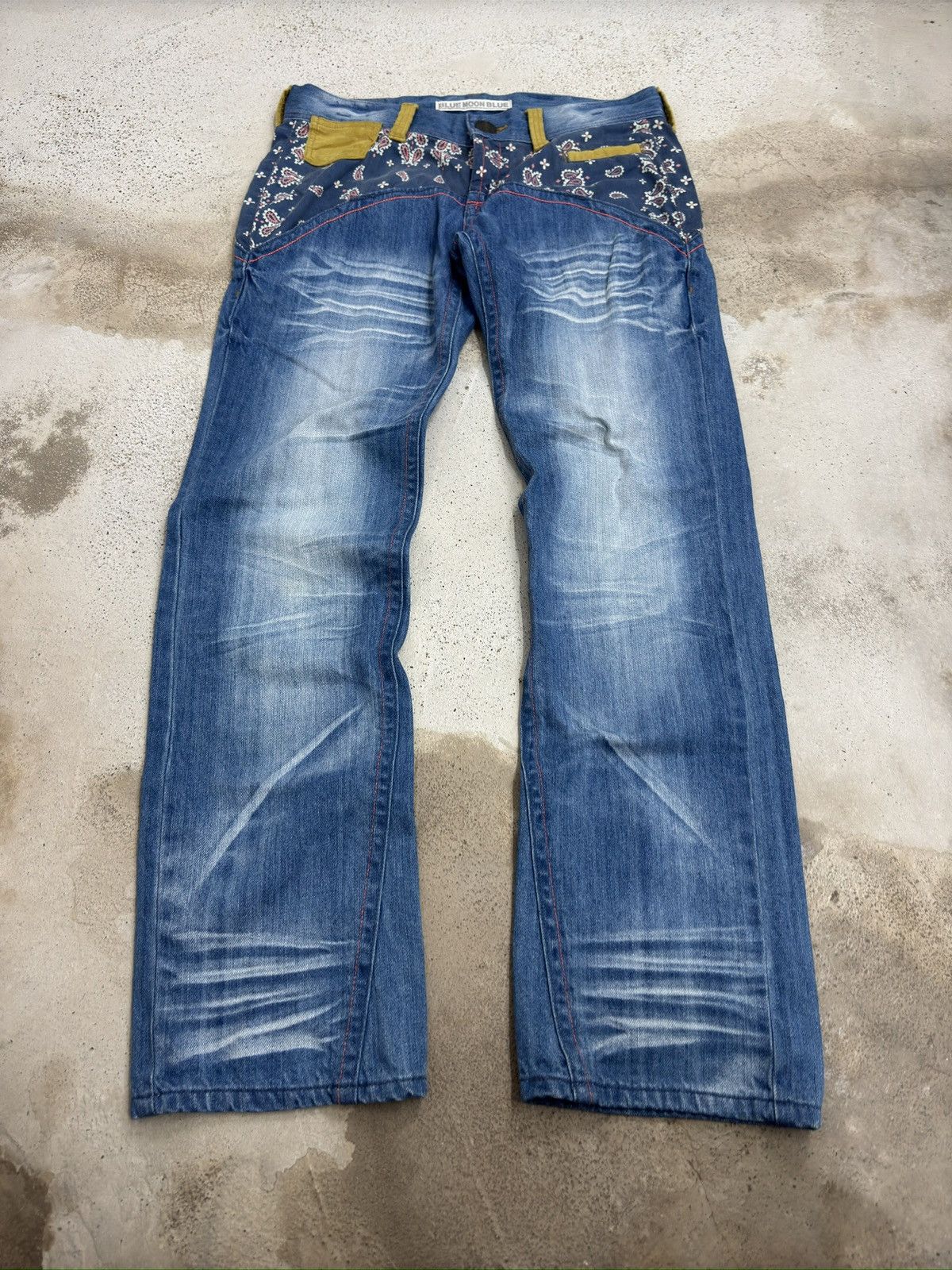 Vintage Blue Moon Blue 90s Blue Moon Club Paisley Pocket