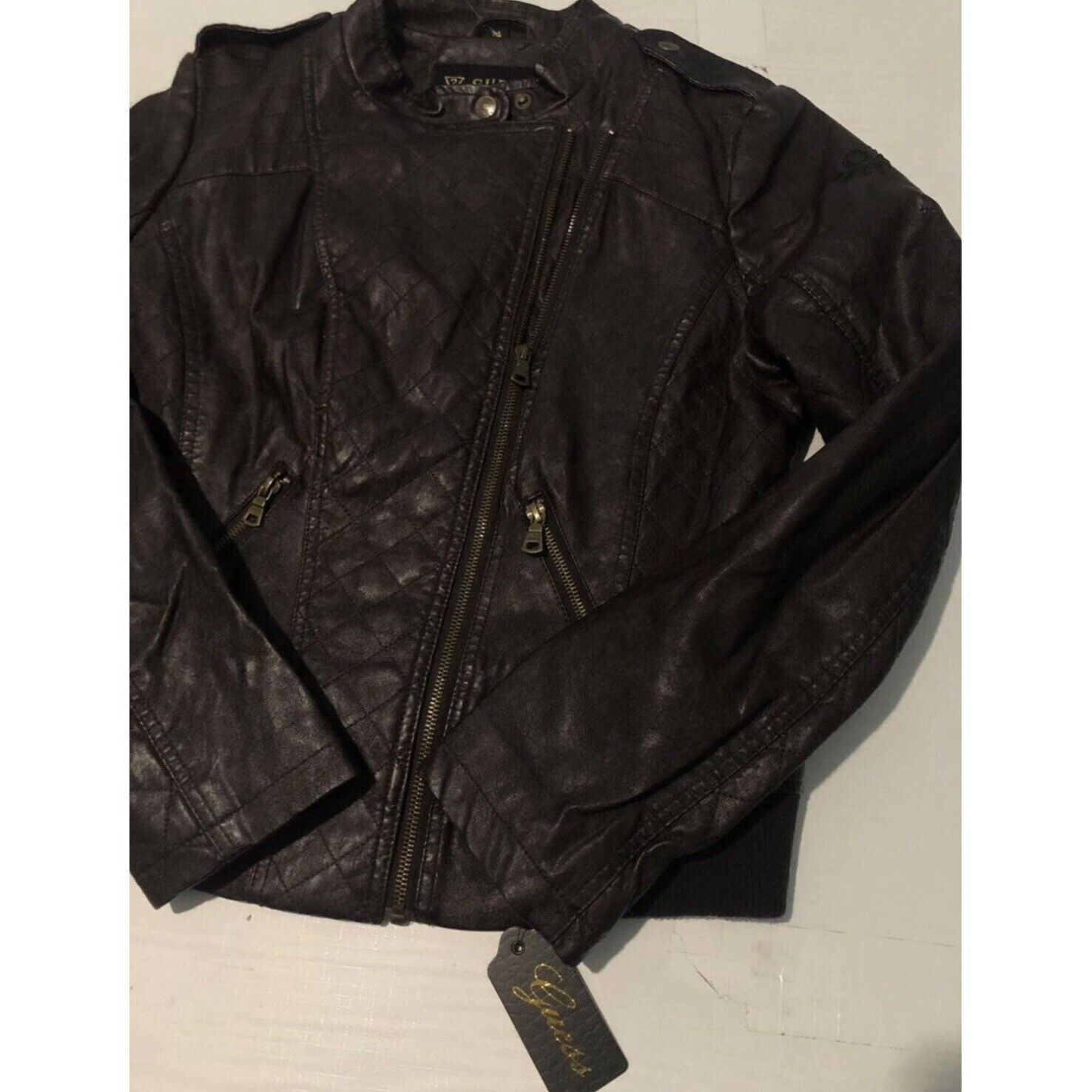 Guess NWT Jacket Faux Leather Large Women GUESS LOS ANGELES Size L / US 10 / IT 46 - 4 Thumbnail