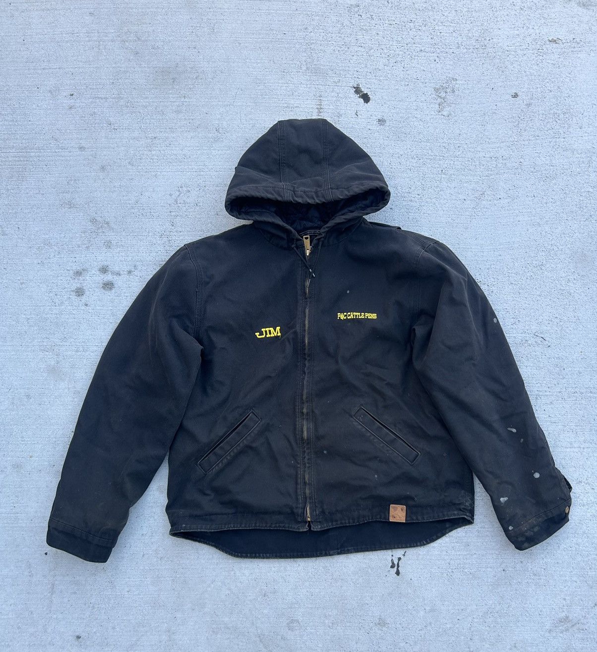 image of Vintage Carhartt Hooded Zip Up Jacket in Black, Men's (Size XL)