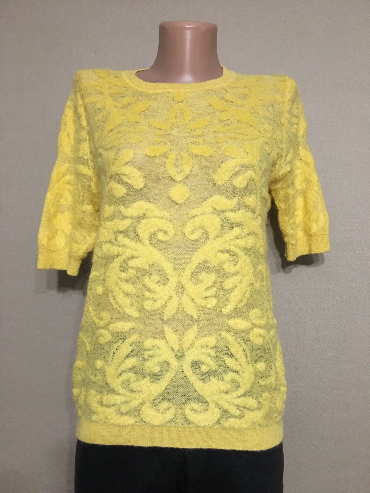Max Mara Max Mara Studio Womens Yellow Top Floral Design Size S Size S / US 4 / IT 40 - 1 Thumbnail