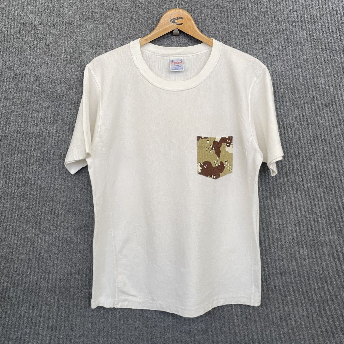Champion × Vintage Vintage 90s Champion Reverse Weave Single Camo Pocket Tee Size US L / EU 52-54 / 3 - 1 Thumbnail