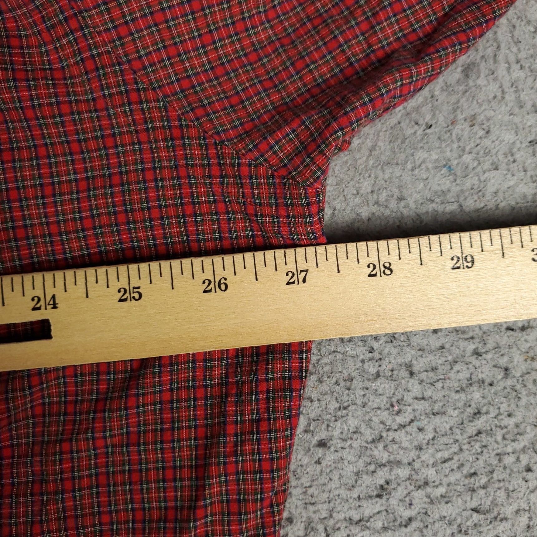 Ralph Lauren VINTAGE Ralph Lauren Shirt Men Dress Shirt Red Plaid 17 Button-Down Long Sleeve Mens 17 Red Plaid Dress Shirt Size 46R - 6 Thumbnail