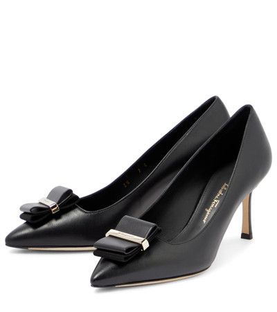 Salvatore Ferragamo o1s1rm0724 Zeri New Leather Pumps in Black Size US 6.5 / IT 36.5 - 3 Thumbnail