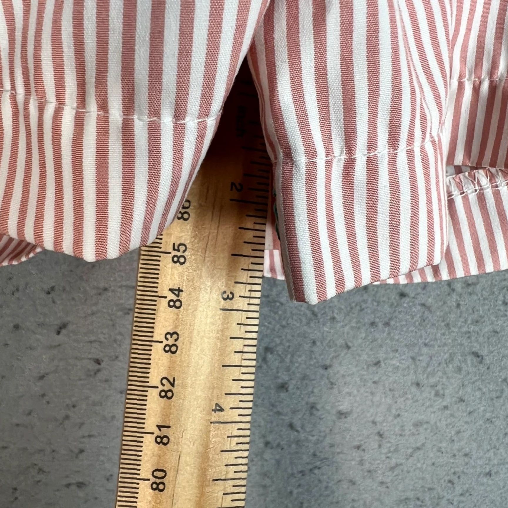Vintage VINTAGE Urban renewal Womens XS Pink Striped Shorts Palm Tree Embroidery Elastic Waist Chino Polyester Pull On 3 in Inseam Size 26" / US 2 / IT 38 - 7 Thumbnail