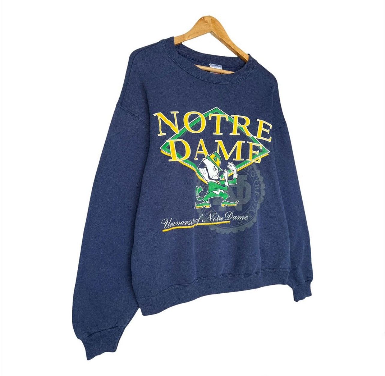 NFL × Vintage Vintage 90s University Of Notre Dame Blue Sweatshirt Size US L / EU 52-54 / 3 - 2 Thumbnail