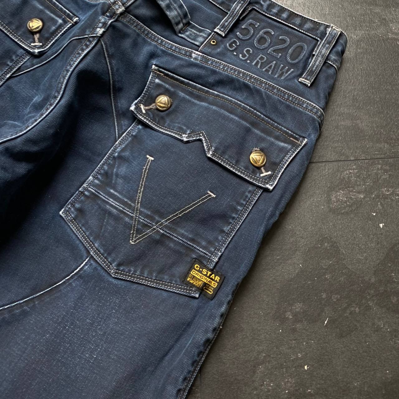 G-Star × Japanese Brand × Vintage Vintage Gstar Raw 96 Jeans Big Logo Baggy Streetwear Size US 34 / EU 50 - 3 Thumbnail