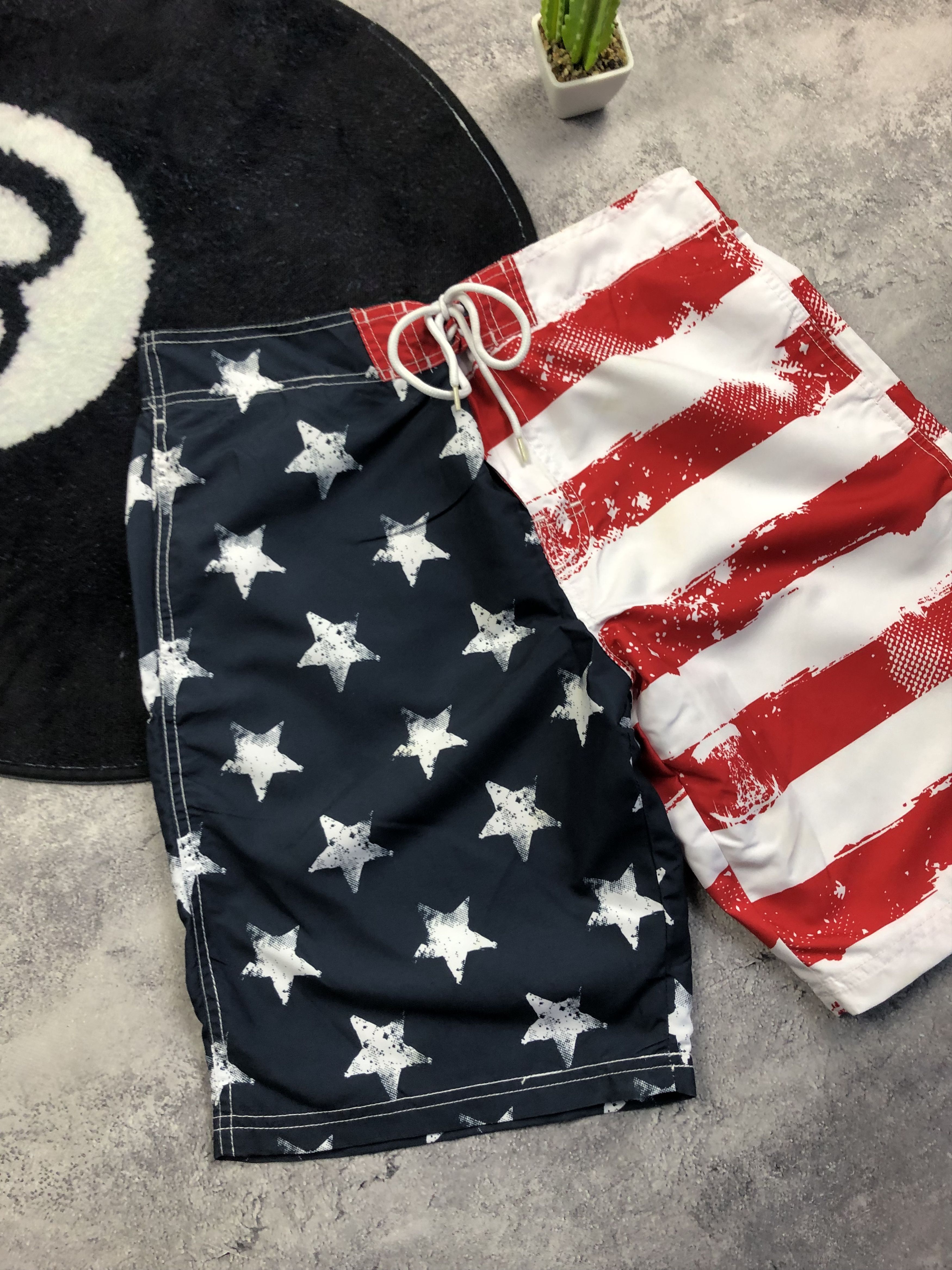 Other AMERICAN FLAG Style Big Logo Hype Streetwear Y2k Swim Shorts Size US 32 / EU 48 - 3 Thumbnail