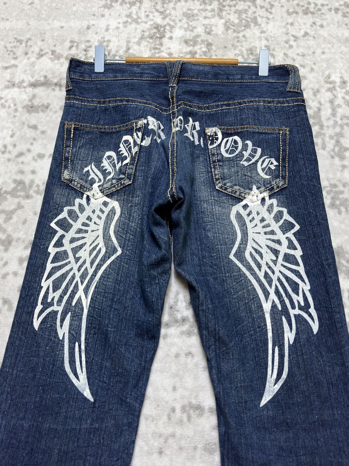 Hysteric Glamour Y2K Inner Groove Angel Wings Back Printed Distressed Jeans Size US 32 / EU 48 - 8 Thumbnail