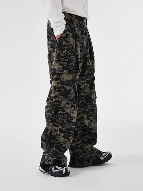 VIBE Specially cut washed ripped camouflage overalls Size US 32 / EU 48 - 4 Thumbnail