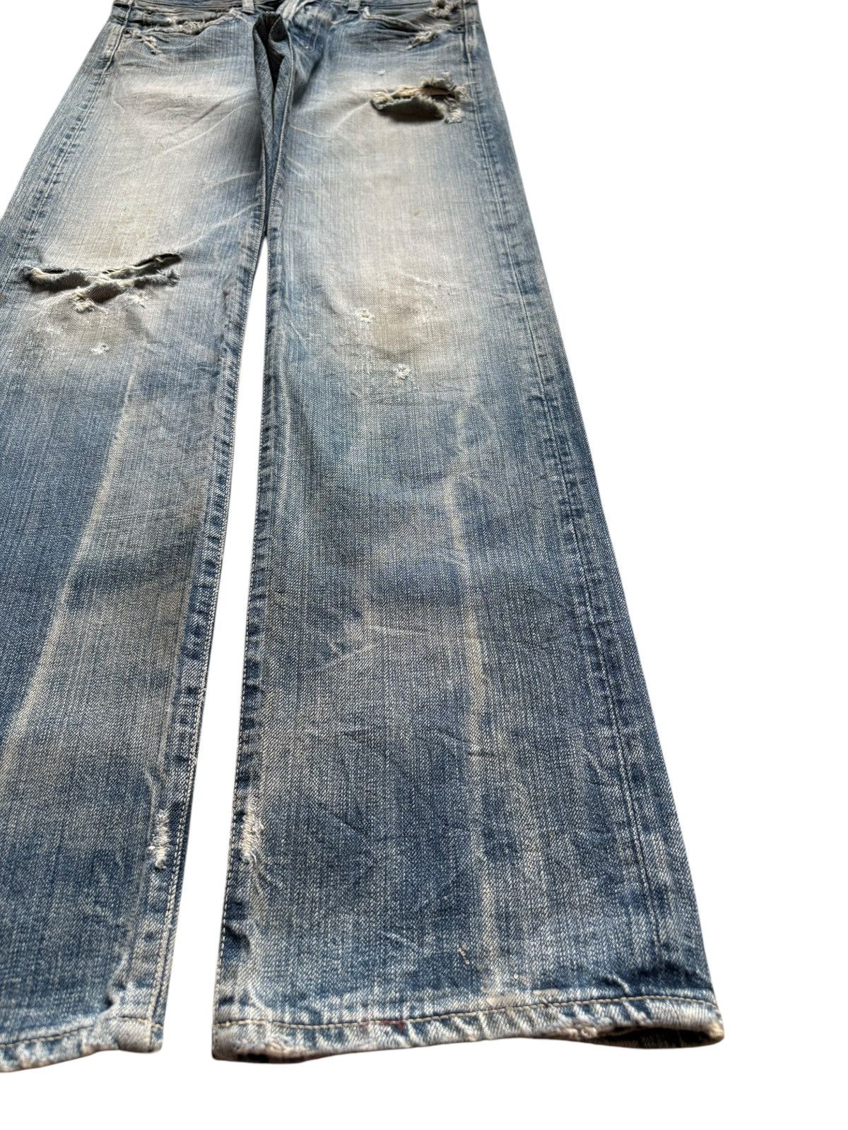 Japanese Brand × Spellbound Vintage Japanese Spellbound Mud Wash Ripped Flare Jeans Size US 32 / EU 48 - 7 Thumbnail