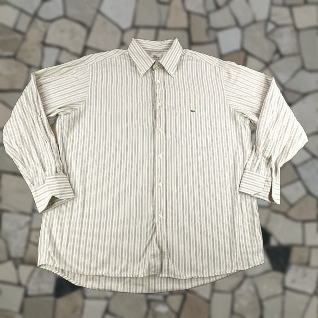 Lacoste VINTAGE Lacoste Shirt Mens XL Cotton Striped Button-Up Preppy Collared Lightweight Size US XL / EU 56 / 4 - 1 Thumbnail