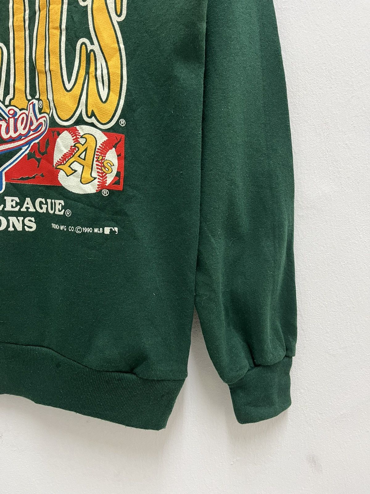 MLB Vintage 90s Oakland Athletics 1990 A’s Sweatshirt Trench Mfg Size US M / EU 48-50 / 2 - 2 Thumbnail