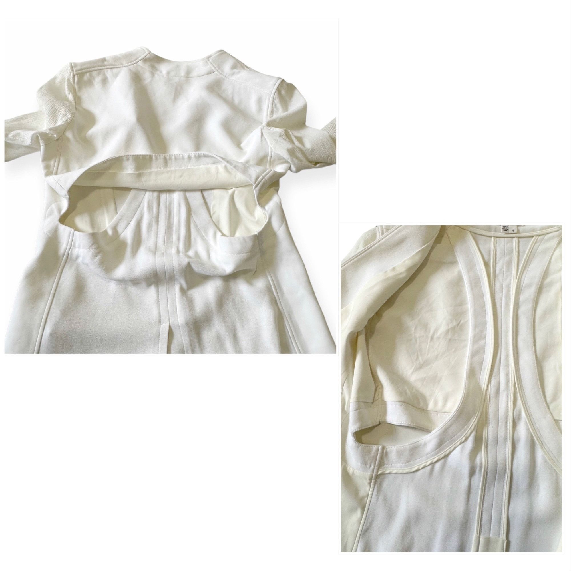 Helmut Lang Helmut Lang Torsion White Cutout Blazer, Size 4 Size S / US 4 / IT 40 - 9 Thumbnail