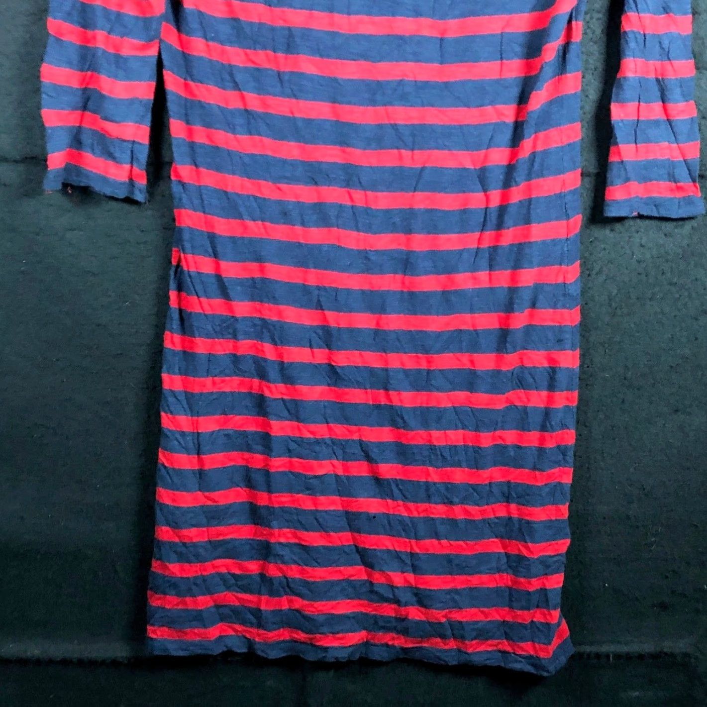 Express Express Womens Sweater Dress Striped Red Blue Scoop Neck Midi Knit Long Sleeve M Regular Cotton Modal Size M / US 6-8 / IT 42-44 - 2 Thumbnail