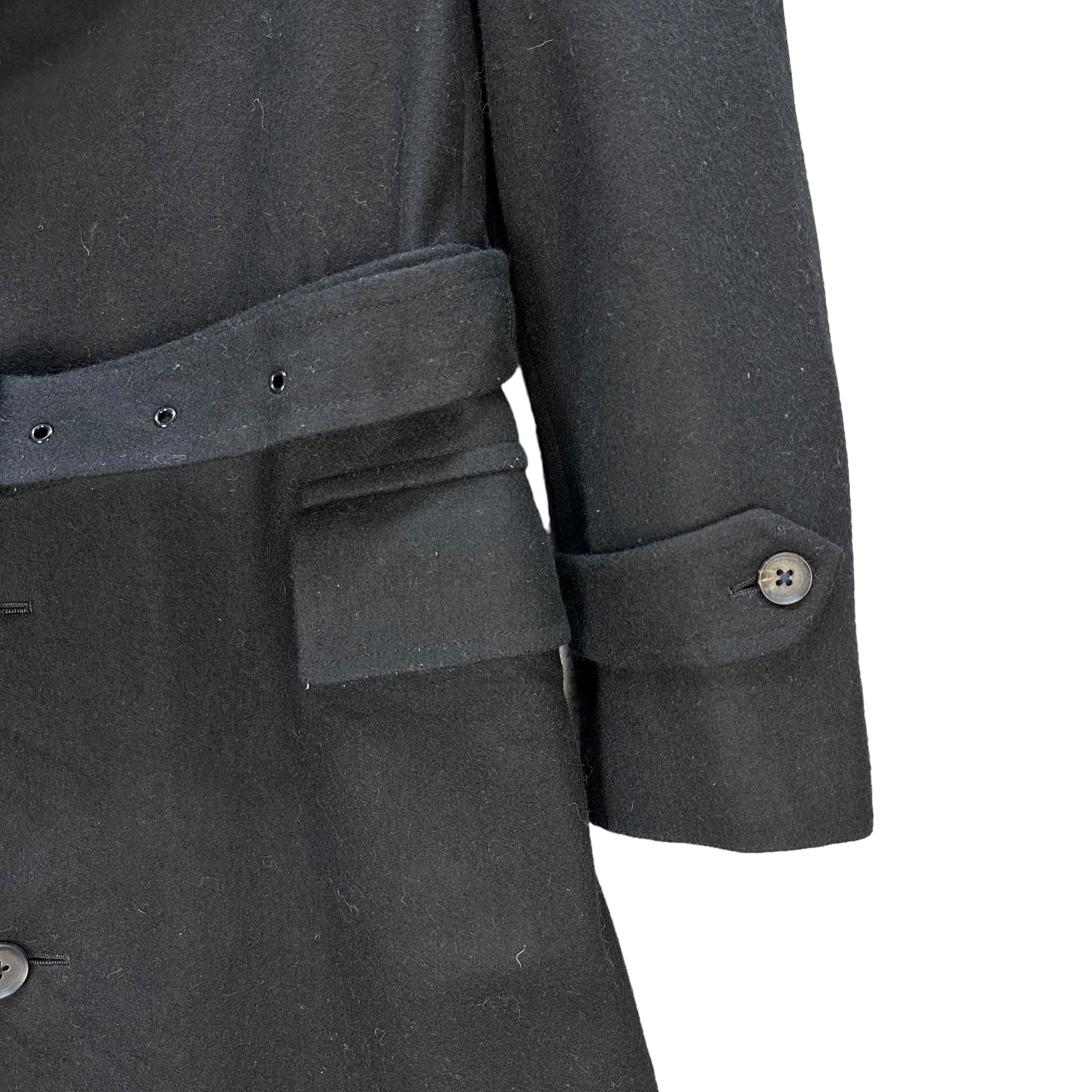 SCYE SYCE Double Collar Black Wool Belted Long Coat #A41-0937 Size S / US 4 / IT 40 - 5 Thumbnail