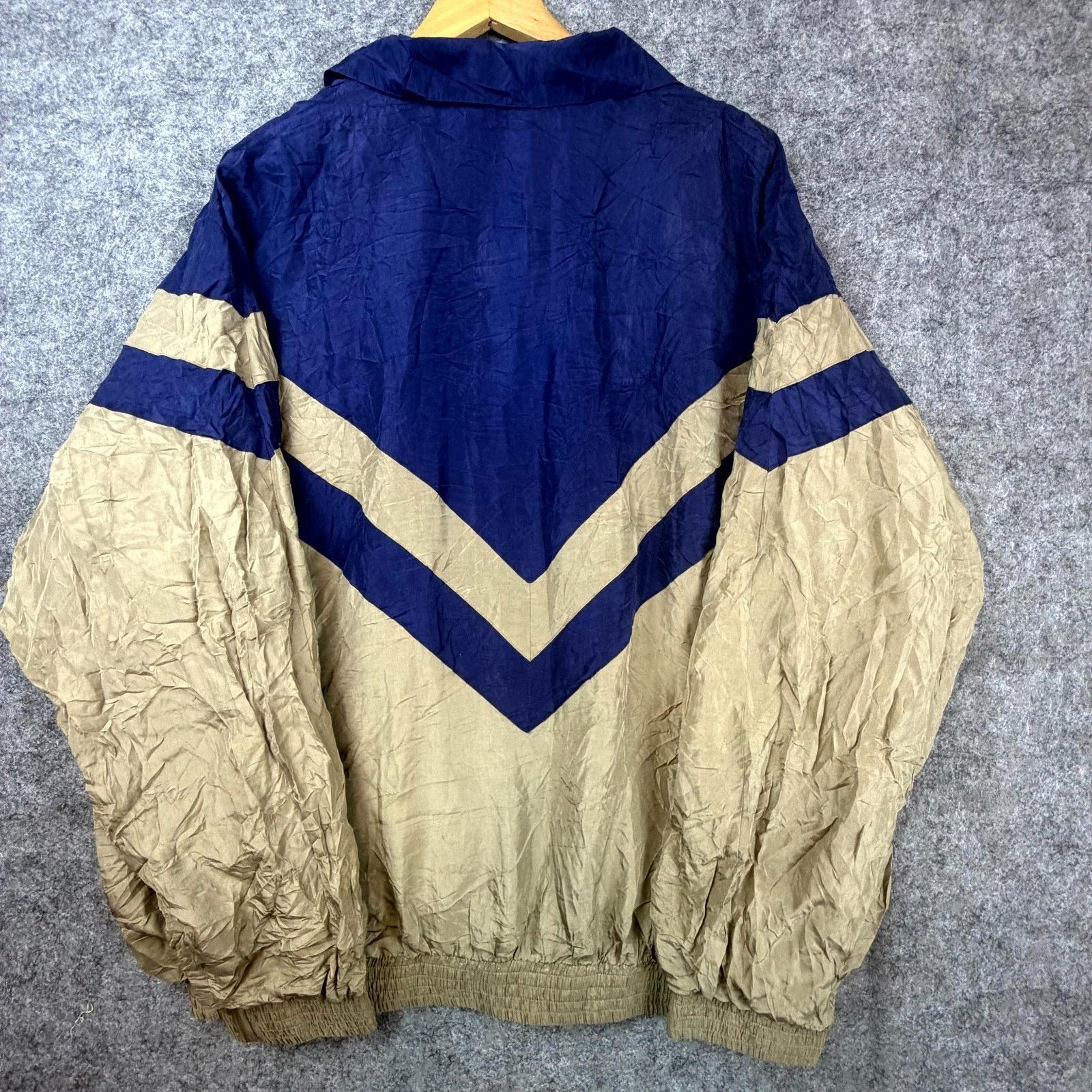 Blair Vintage John Blair Windbreaker Jacket XL Brown Blue Silk 90s Size US XL / EU 56 / 4 - 2 Thumbnail
