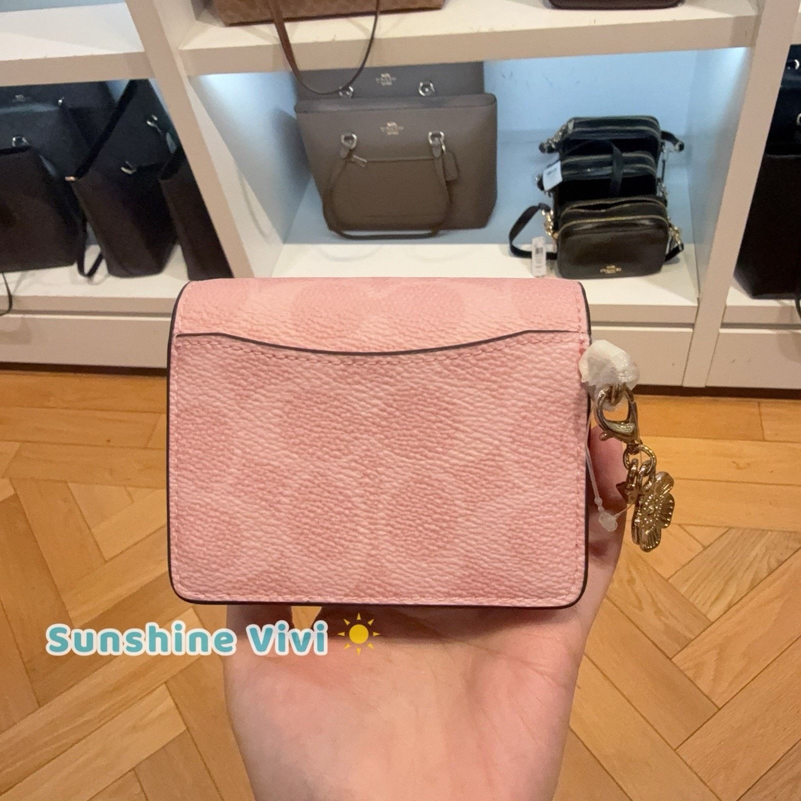 Coach NWT Coach Mini Wallet On A Chain Charms CEF59 Powder Pink Size ONE SIZE - 3 Thumbnail