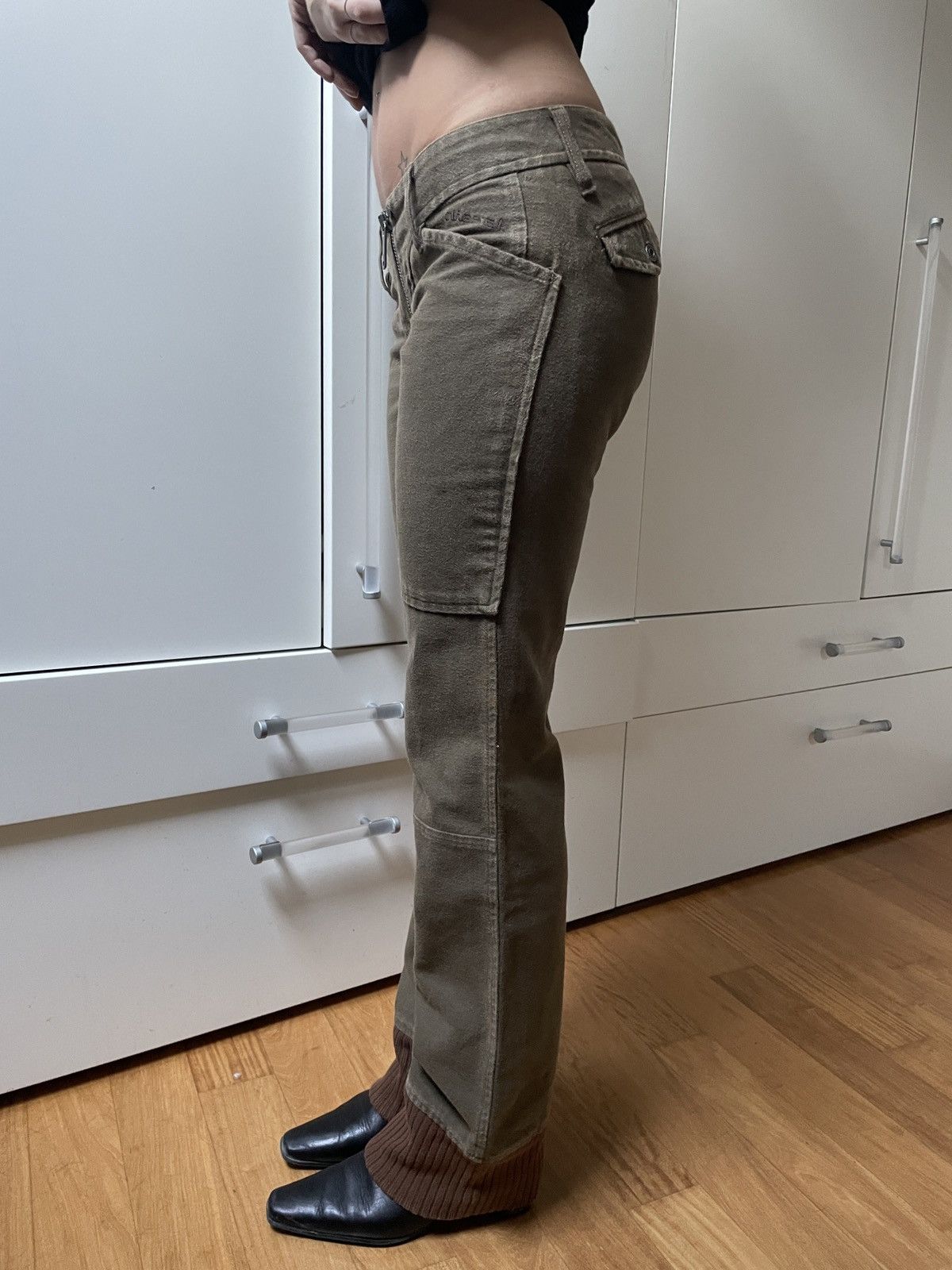 Diesel Diesel pants y2k low waist olive green Size 28" / US 6 / IT 42 - 4 Thumbnail