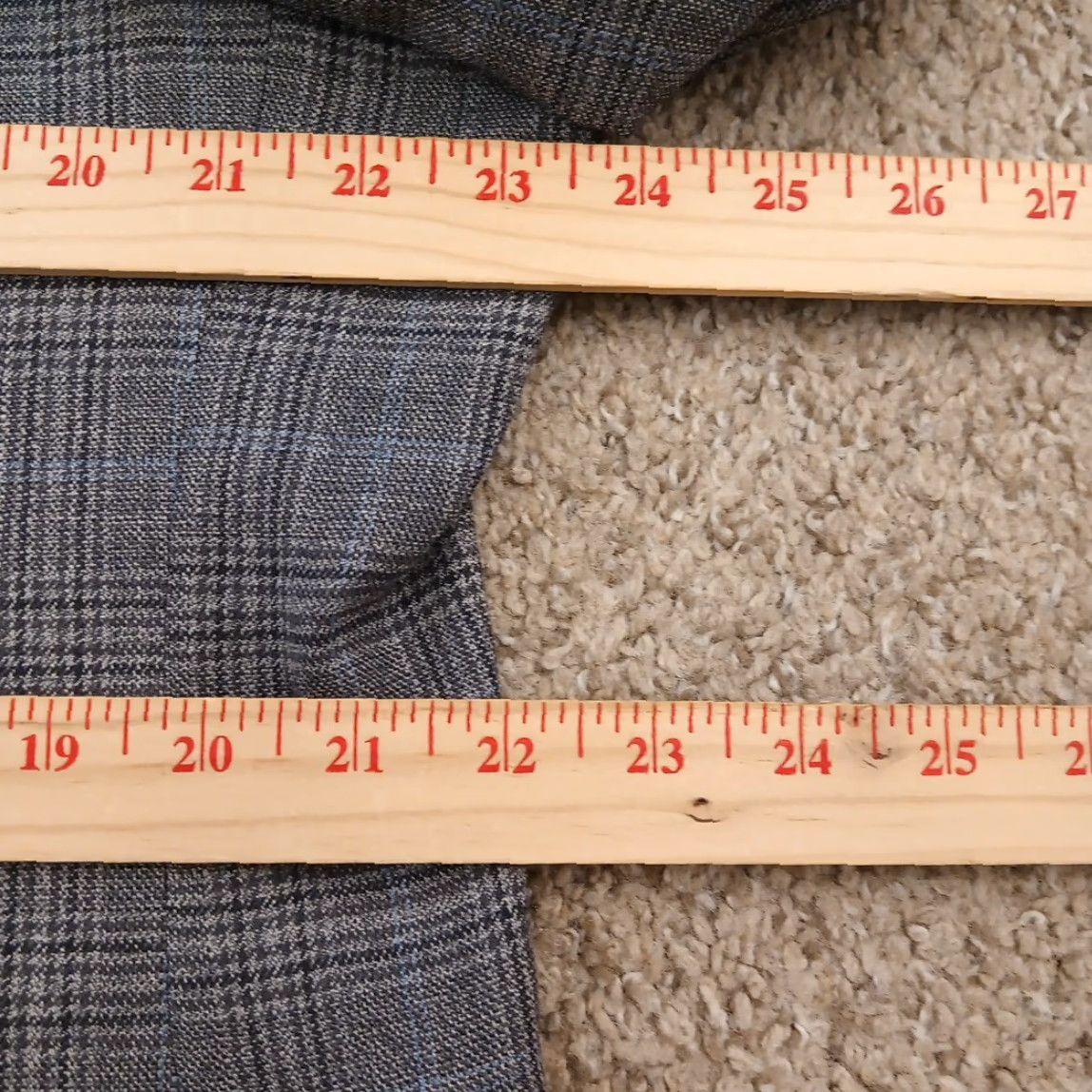 Jos. A. Bank Jos. A. Bank Traveler Blazer Mens 46 Gray Plaid Wool Two Button Double Vent Notch Lapel 2 Piece Regular Jacket Vintage No Mens Size 46R - 6 Thumbnail