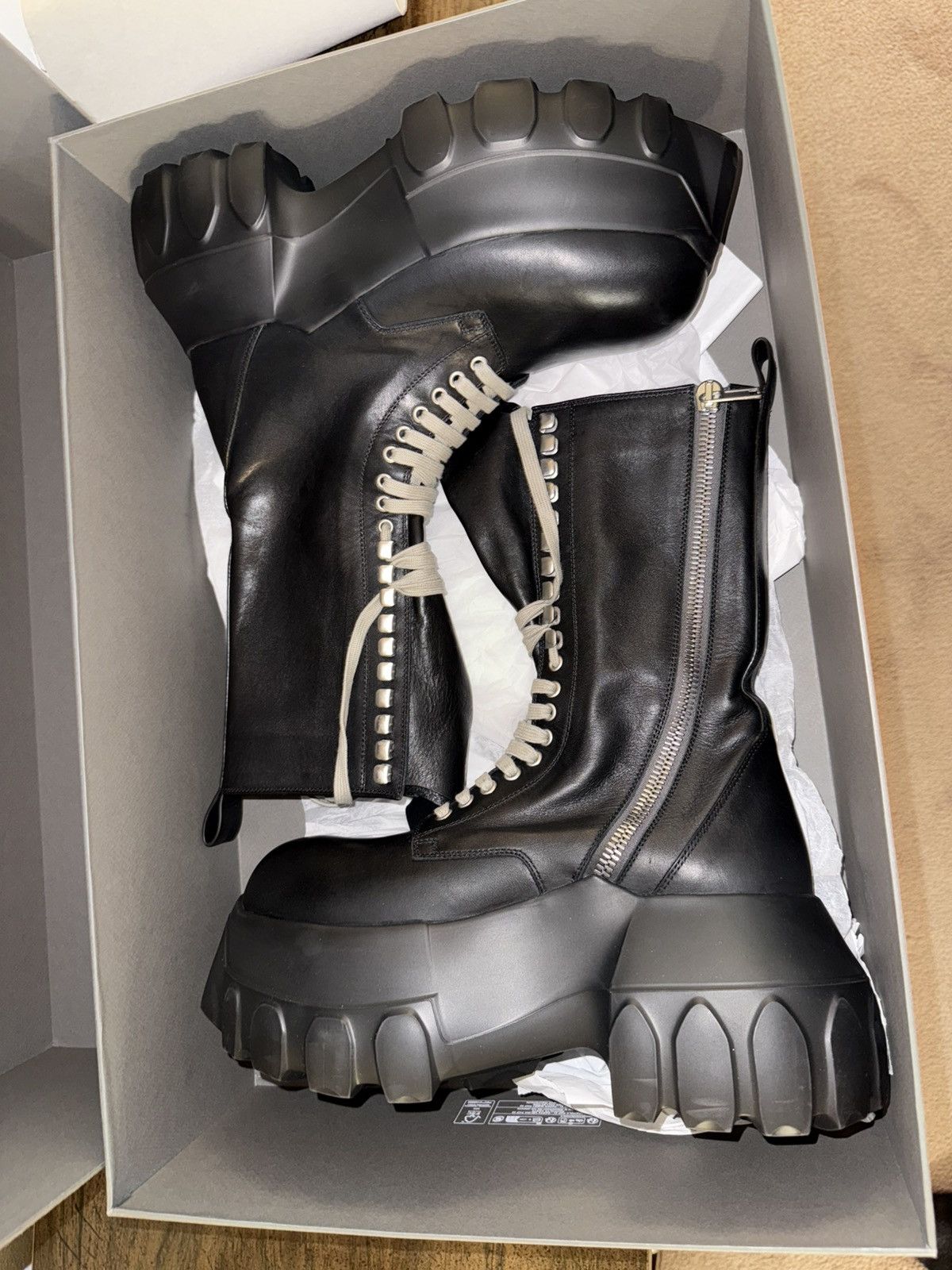 個人装備 RICK OWENS Army Tractor Combat 43 Rick Owens Rick Owens Men's Porterville Army Mega Tractor