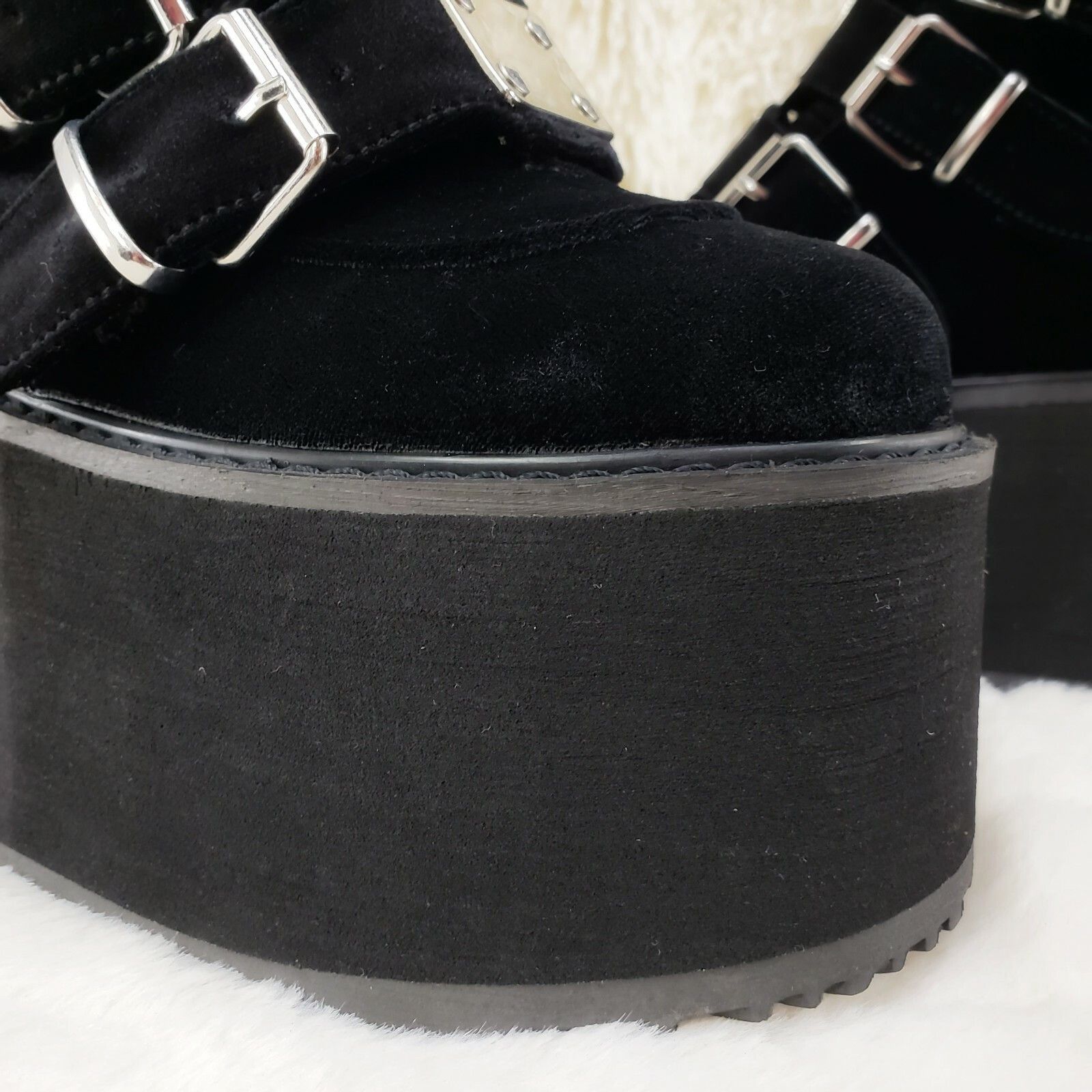Other DEMONIA Damned 318 Multi Strap Goth Punk Rock Platform Boot Size US 12 / IT 42 - 9 Thumbnail