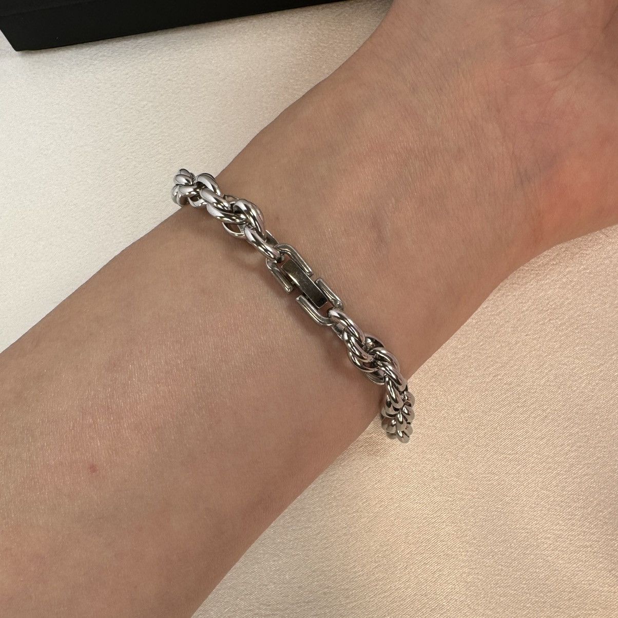 Other Twist Link Chain Bracelet for Men Women,Hip Hop Unisex Style Size ONE SIZE - 5 Thumbnail
